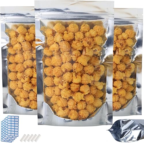 Paquete de 200 bolsas grandes de Mylar resellables para almacenamiento de alimentos, 7.9 x 11.8 pulgadas, bolsas de aluminio resellables a granel, a