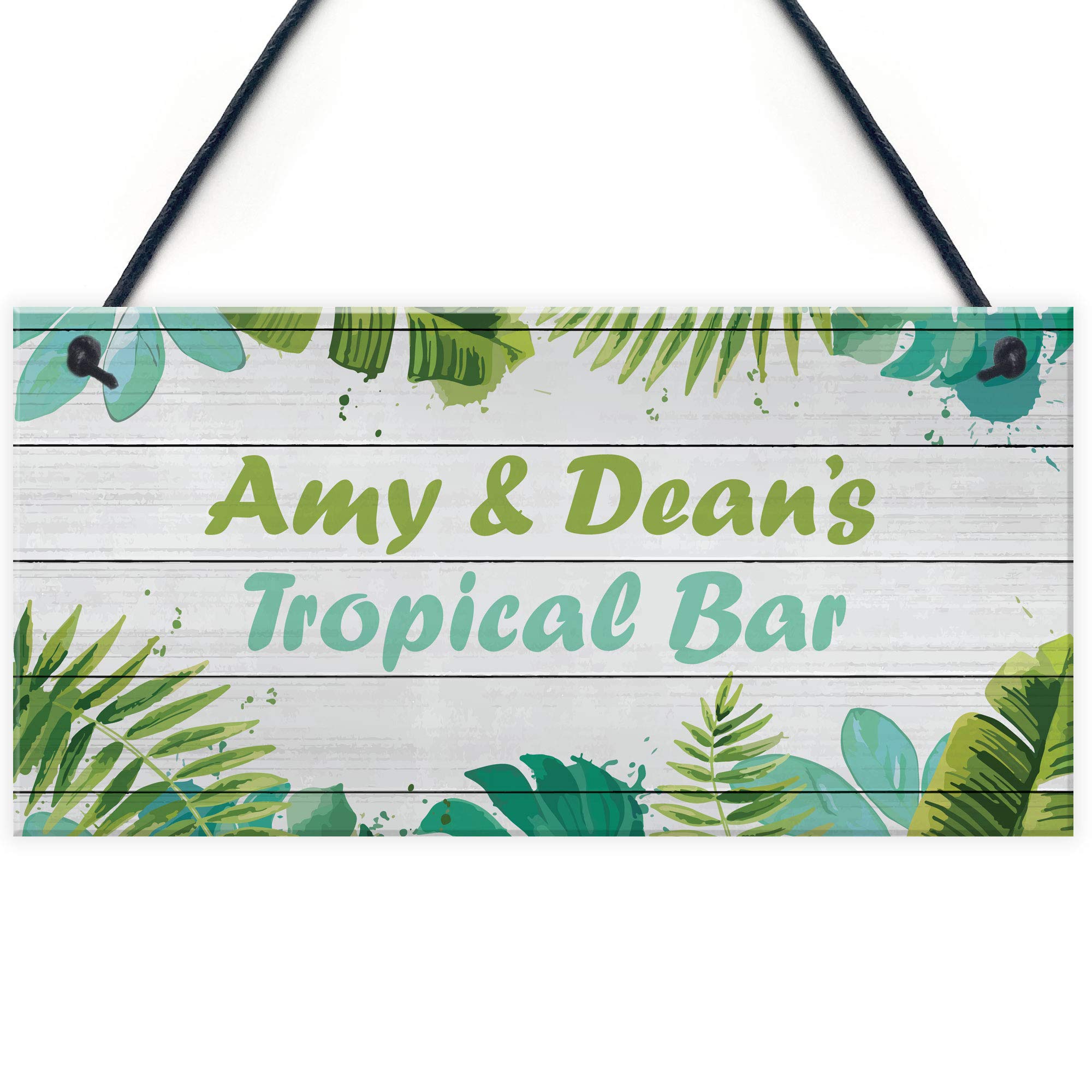 Red Ocean Personalised Tropical Bar Sign Novelty Home Bar Decor Accessories Man Cave Gifts For Him Her