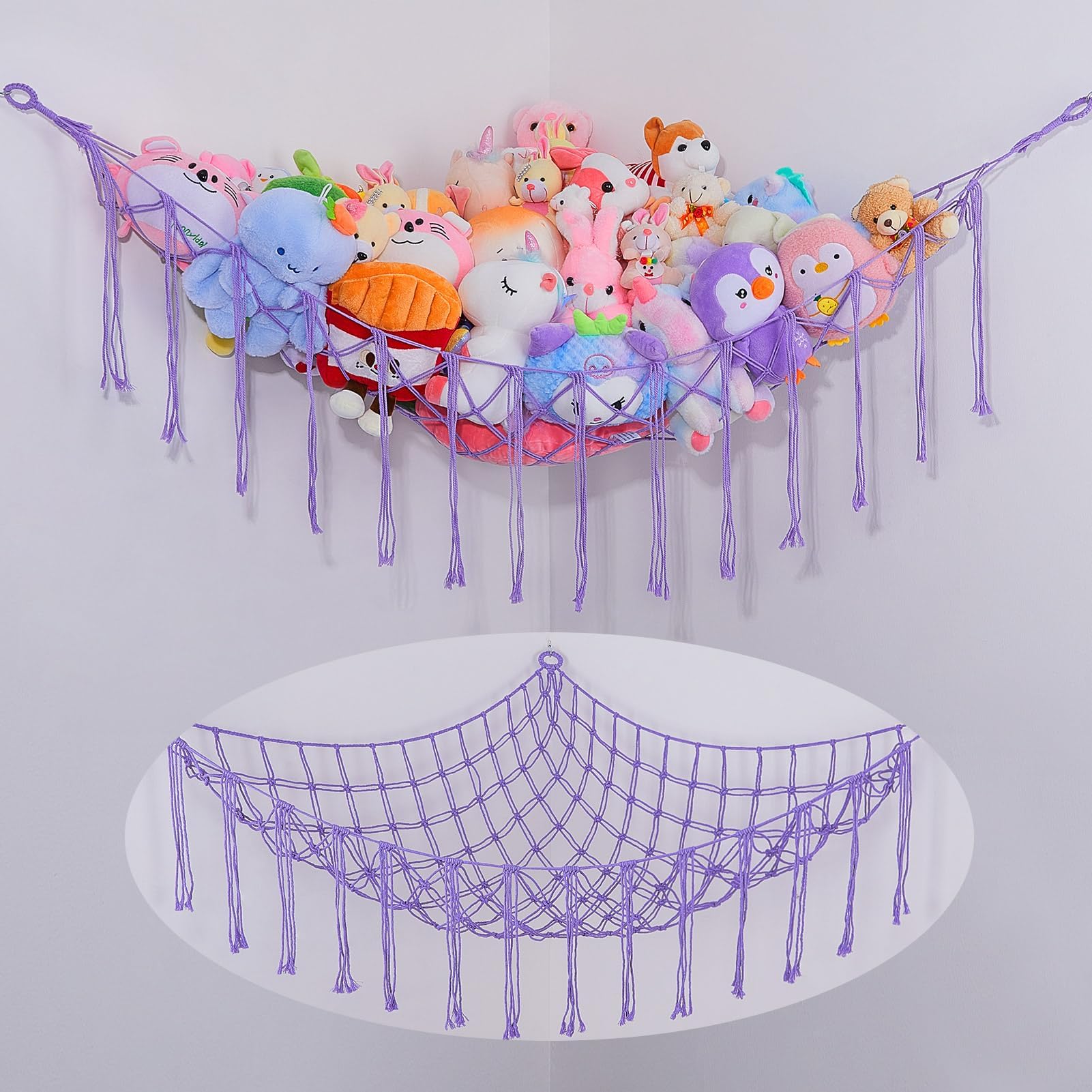 MHJY Toy Storage Hammock for Stuffed Animals Soft Cuddly Plush Toys