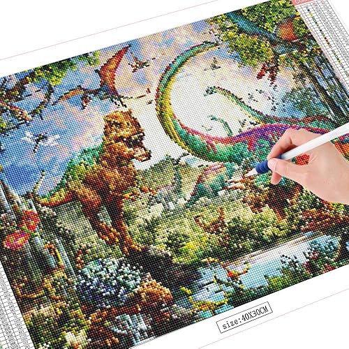 Miniatura 3 de Pintura de diamante para adultos niños 5D Diamond Dotz Kits Principiante DIY Dinosaurio Taladro completo Diamante Arte Decoración de la pared del