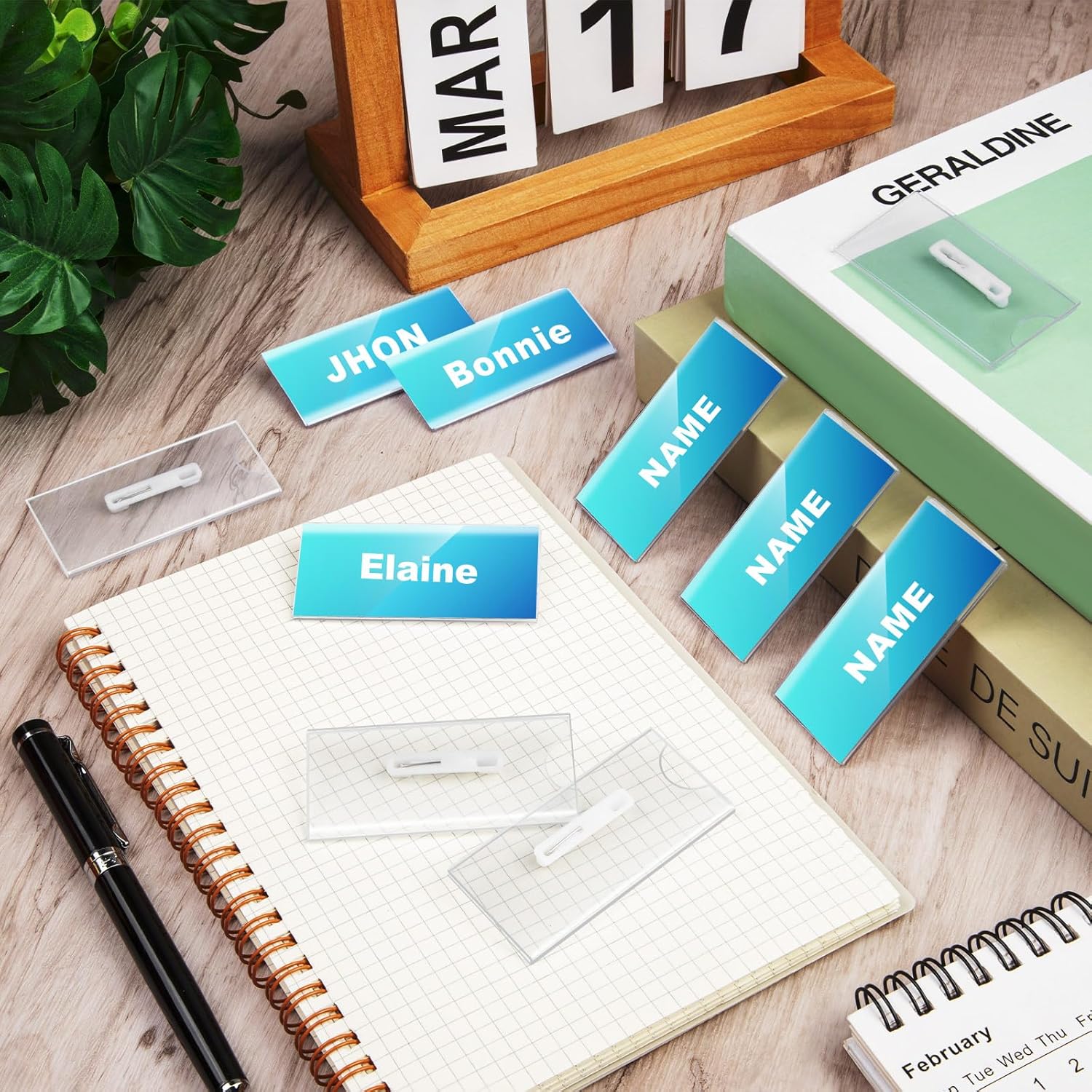 50Pcs Blank Name Tags, Acrylic Name Tags with Pins, Clear Blank Names Badges for Work Business Classroom - Image 2