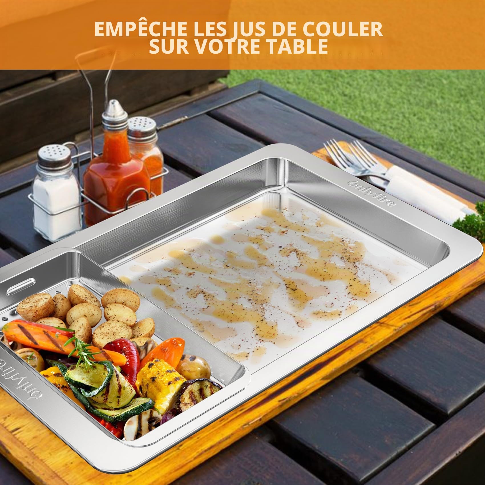 onlyfire Panier Grille pour Barbecue Set, Panier à Barbecue, Panier à Légumes, Comprend 3 Panier à Griller Trous en Acier Inoxydable, Panier Cuisson pour la Cuisson des Poissons, Légumes ou Crevettes