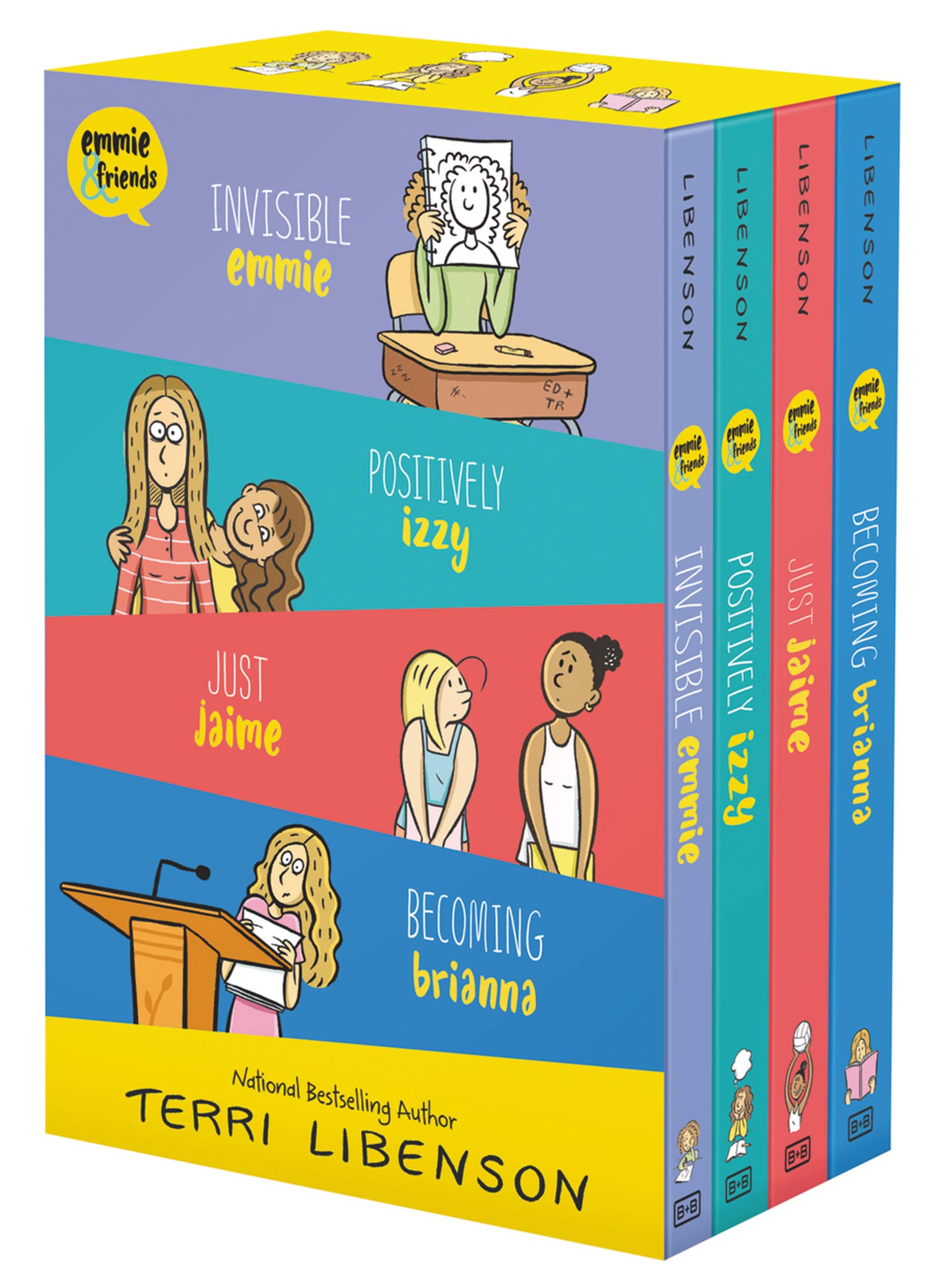 Emmie & Friends 4-Book Box Set: Invisible Emmie, Positively Izzy, Just Jaime, Becoming Brianna (A Graphic Novel Box Set)
