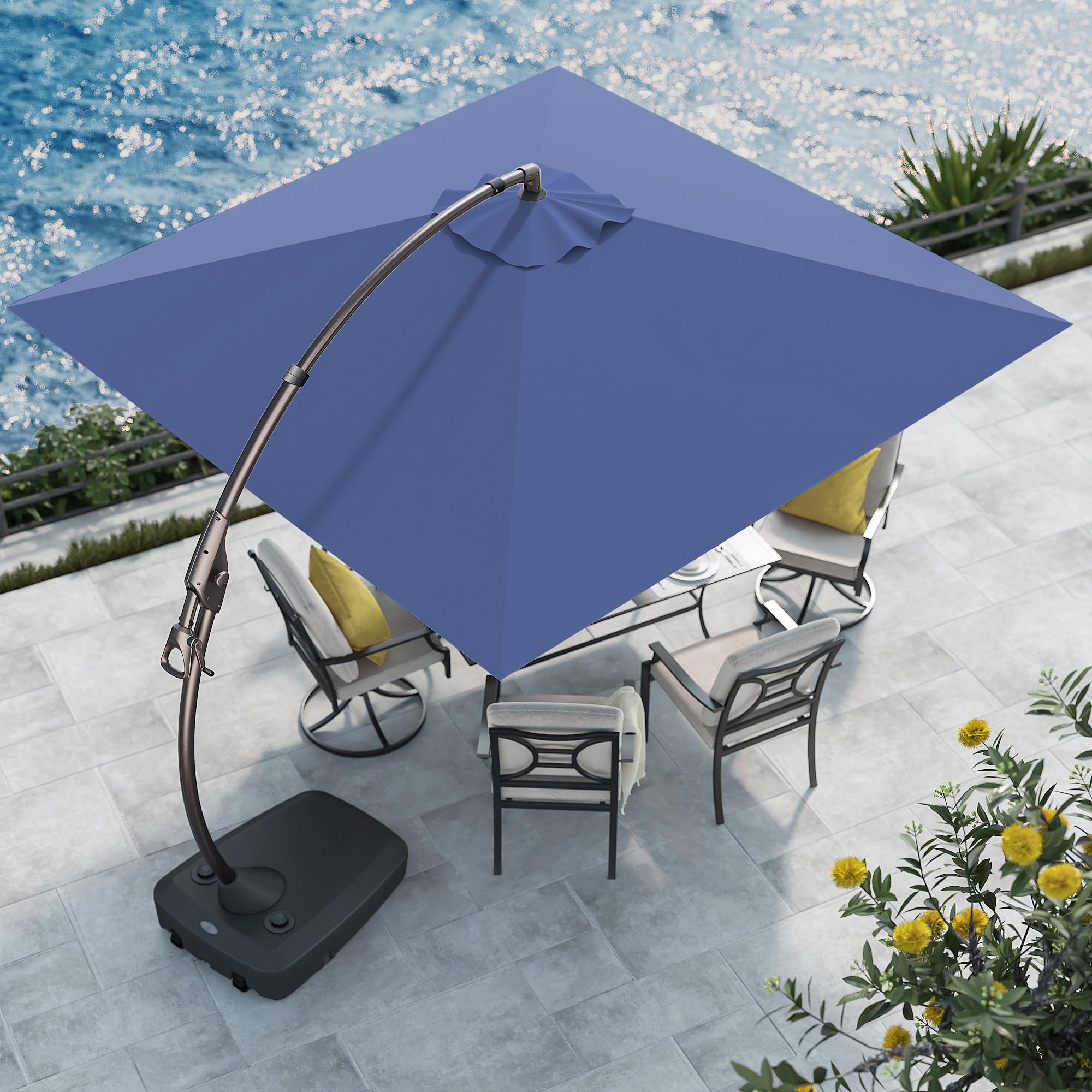 10ft 3 tier patio umbrella HOMREST 10FT 3-Tier Aluminum Outdoor Patio Umbrella with Push Button T