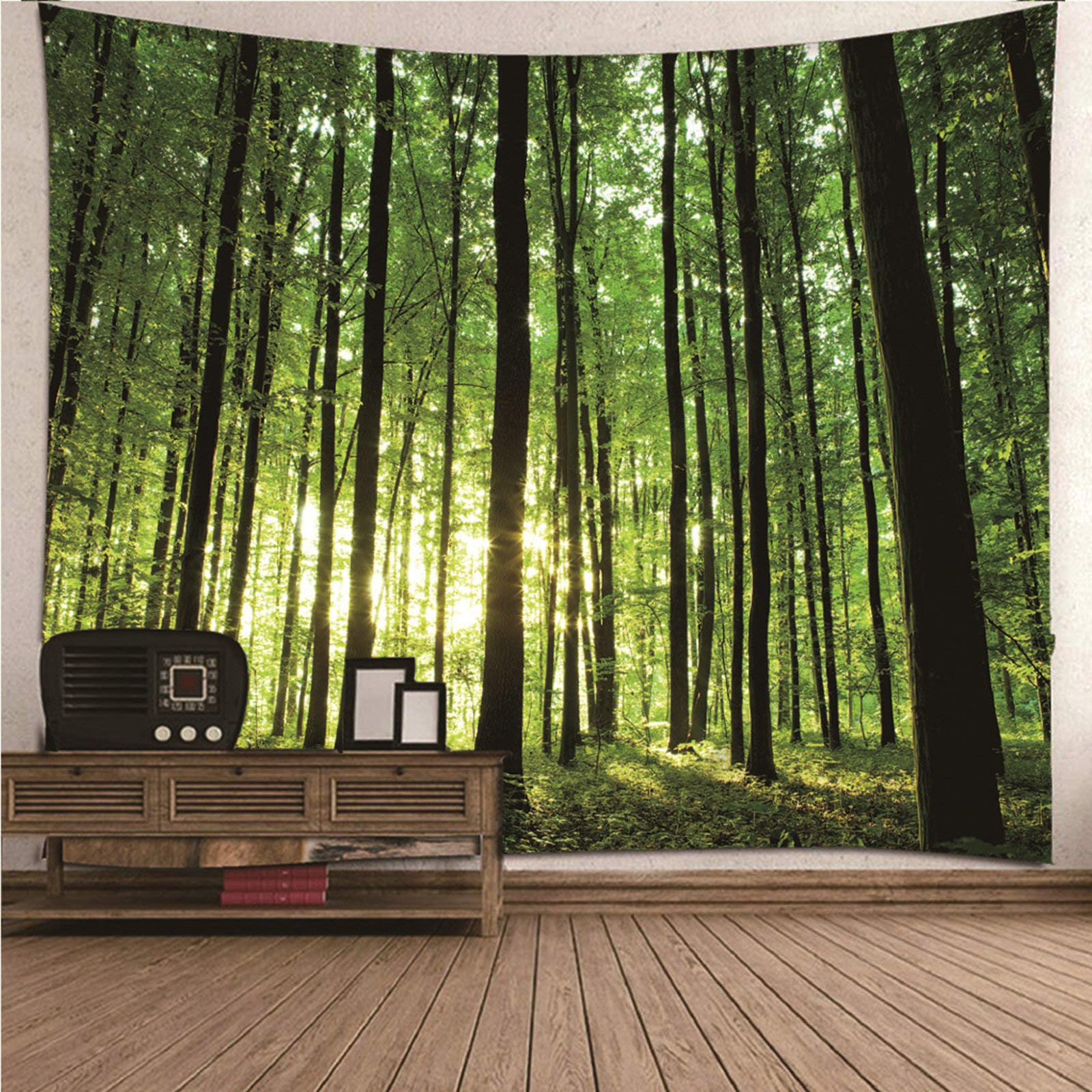 Tapiz de pared para salón KnSam, decoración verde de 150x130 cm