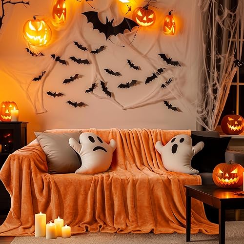 Miniatura 5 de Utopia Bedding Manta de forro polar, tamaño naranja quemado, 10.58 ozm, de lujo, mullida, suave y antiestática de microfibra (60 x 50 pulgadas)