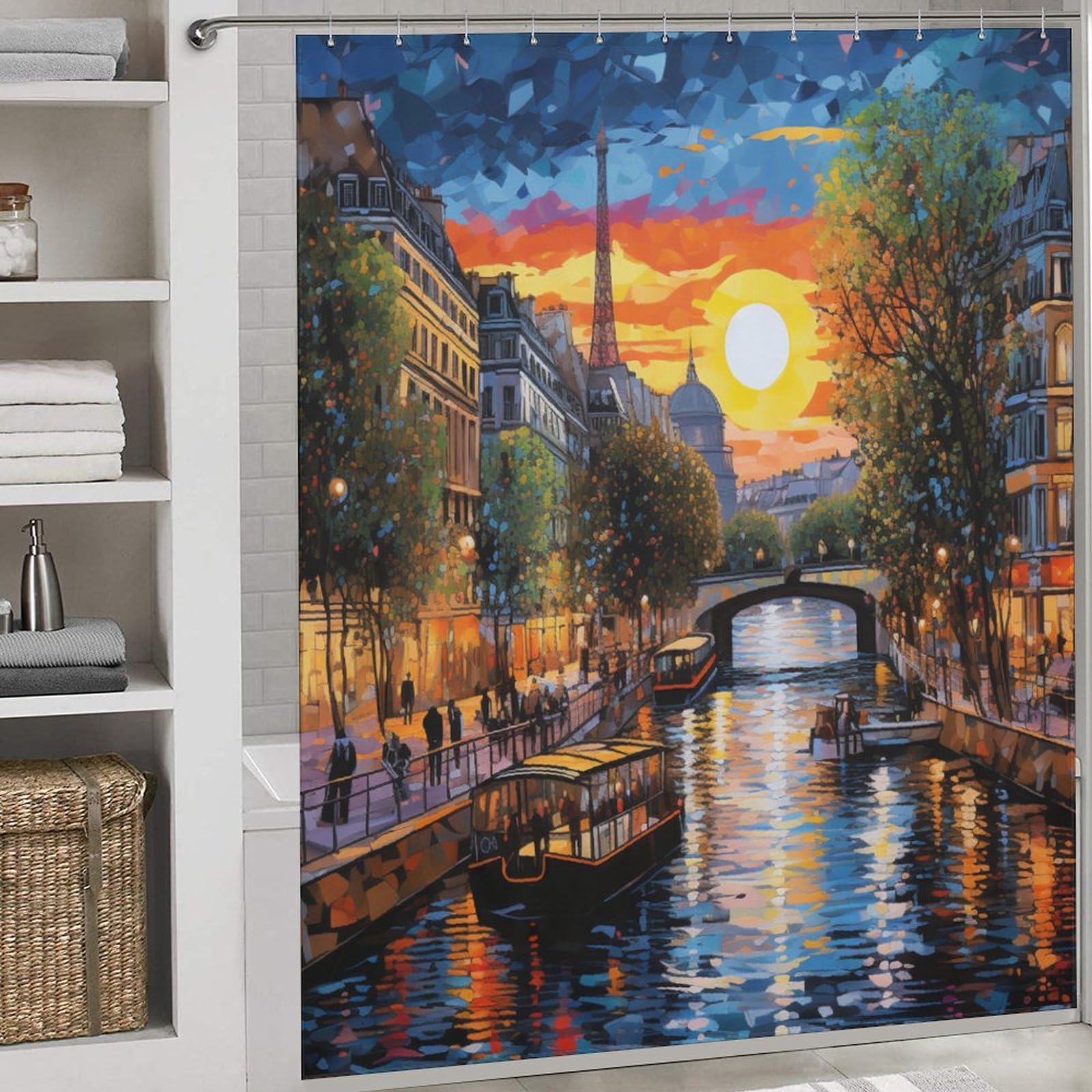 Rideau de douche architecture du paysage urbain imperméable 183x183 cm