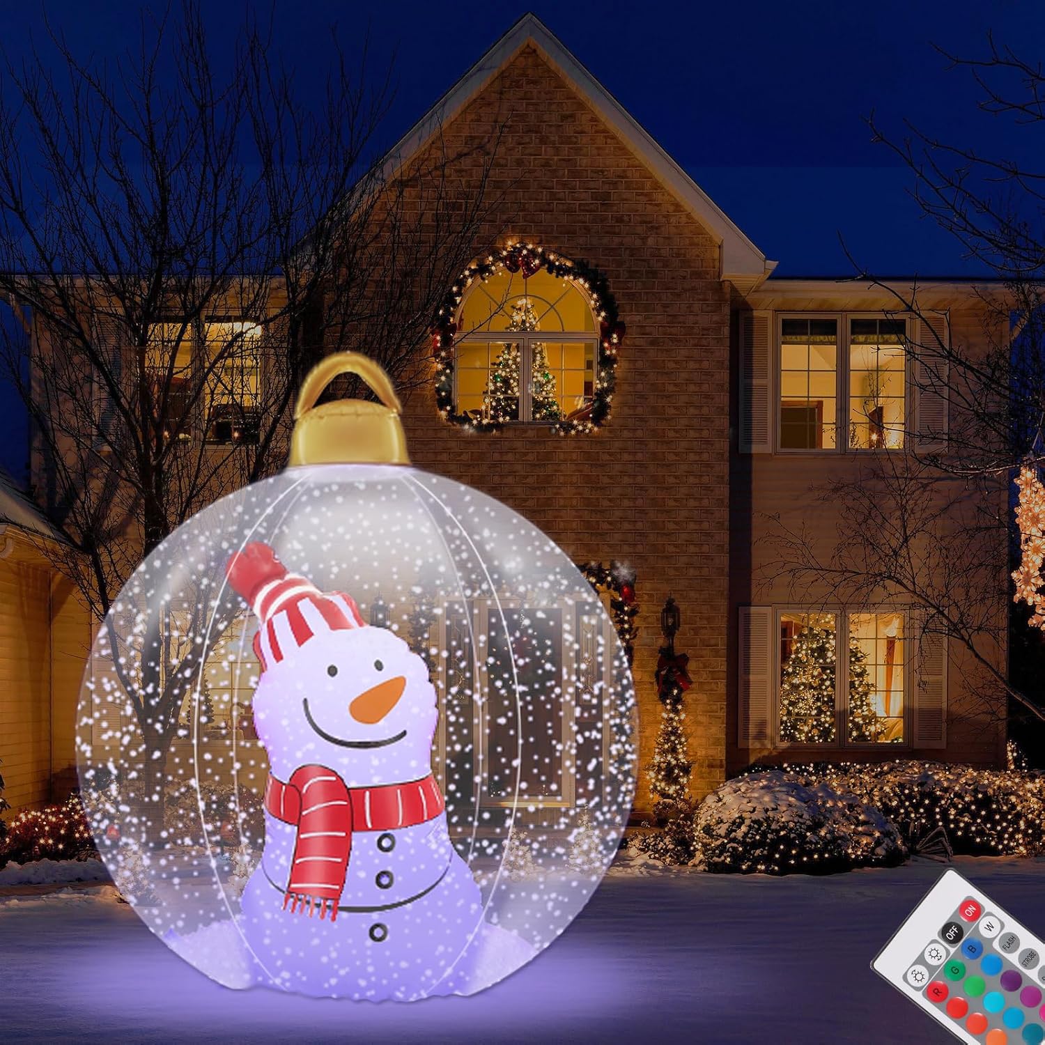 24 Inch Light Up PVC Inflatable Christmas Ball, Giant Inflatable