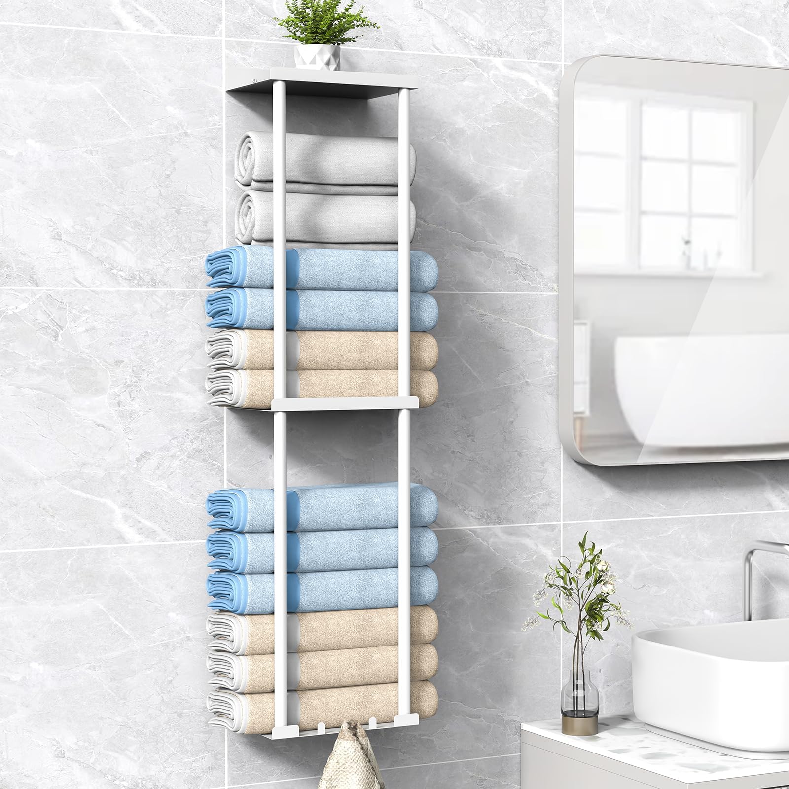 Amazon.com: Towel Rack for Rolled Towels, Towel Rack for Bathroom,Wall ...