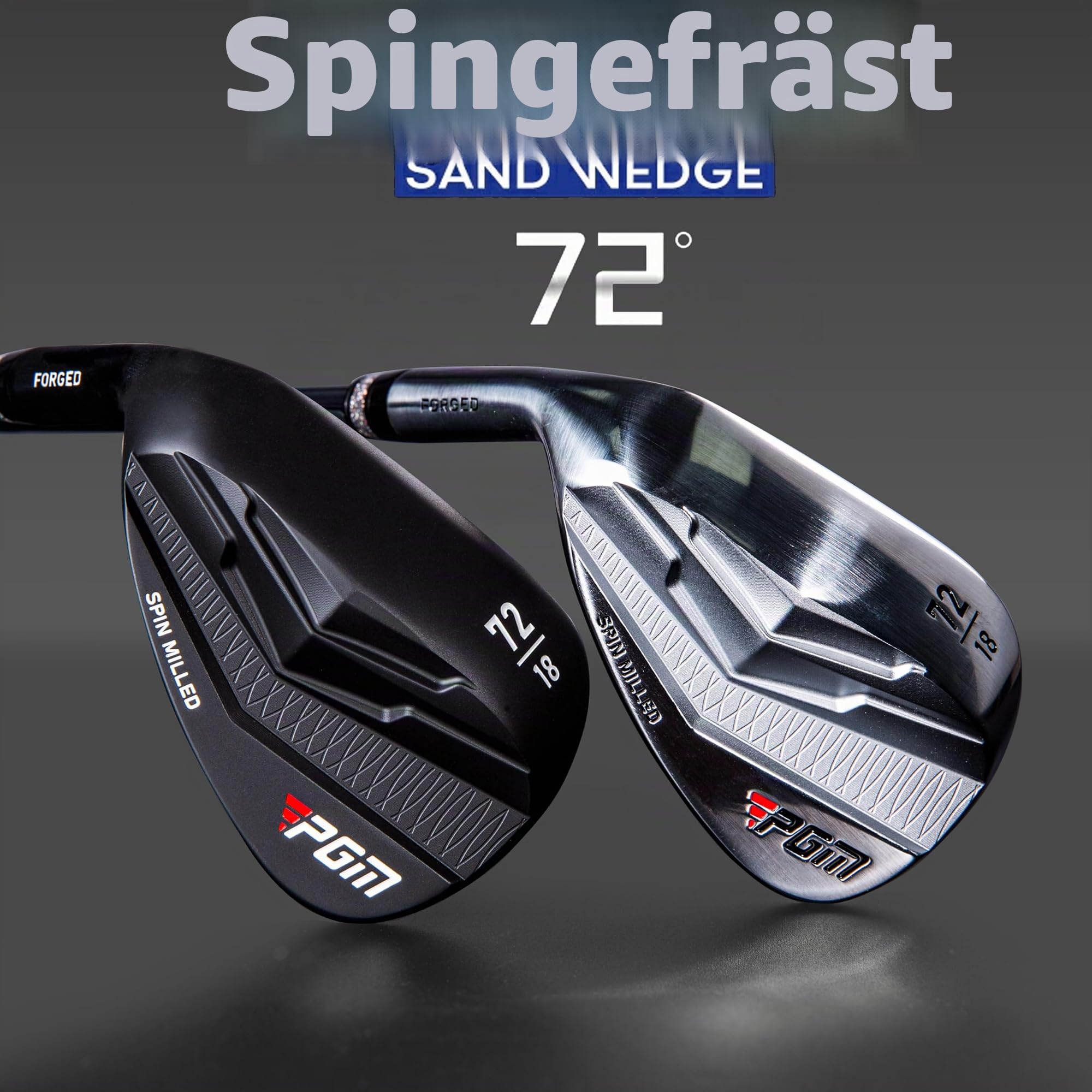 PGM Wedge - 72 Grad Premium Sand Wedge, Lob Wedge für Männer & Frauen - CNC Textured - Bunker Buster Escape Bunkers and Save Strokes Around The Green-High Loft Golf Club