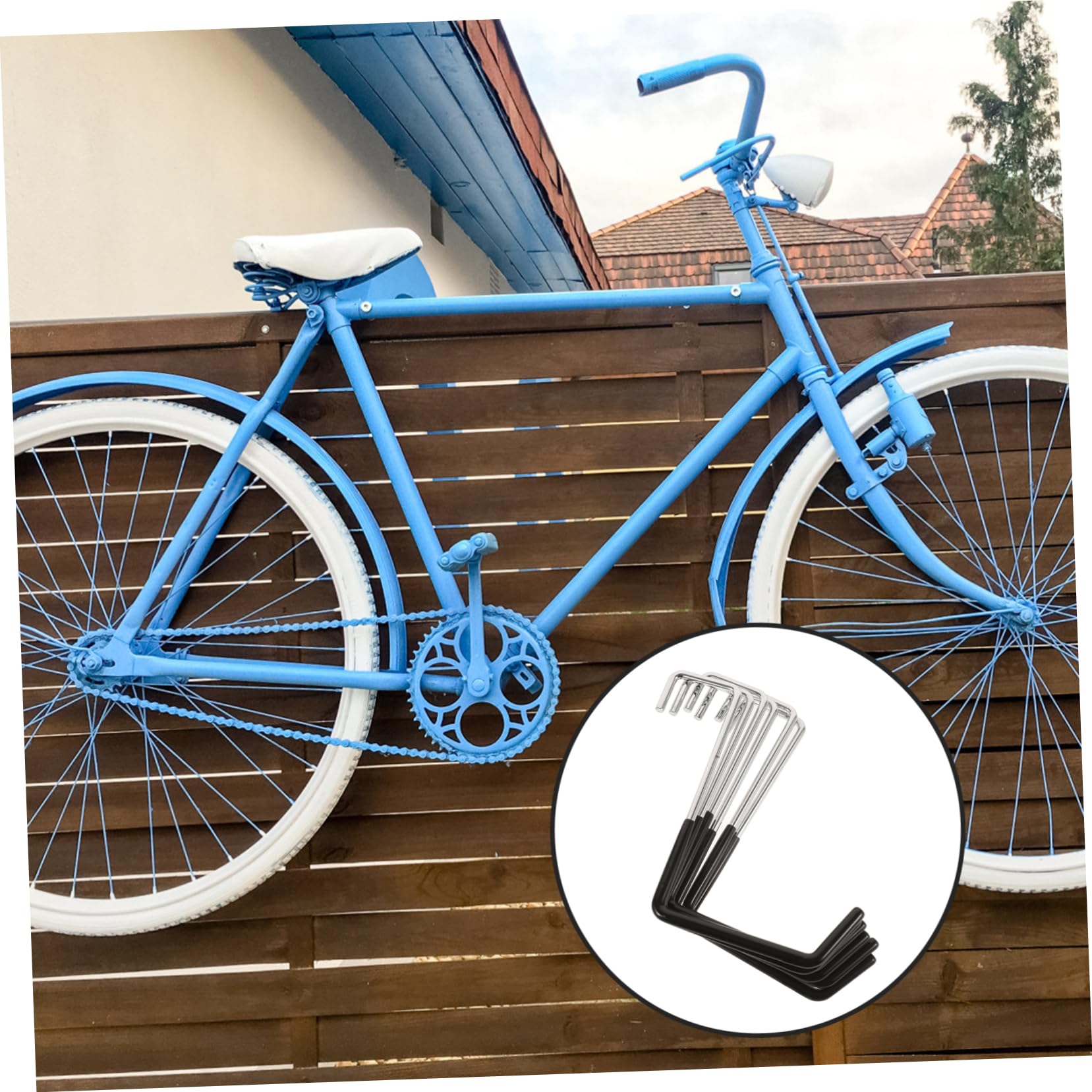 TOYANDONA 6 Stück Teiliges Garage Haken für Fahrräder Leitern und Gartenwerkzeuge Wandmontierte Aufhängung mit Hoher Tragkraft Installieren