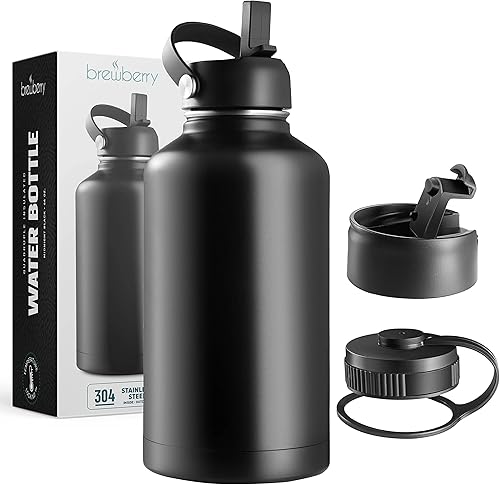 Miniatura 8 de Botella deportiva de acero inoxidable y taza de viaje para bebidas calientes y frías, boca ancha, botella de agua deportiva de hidratación con
