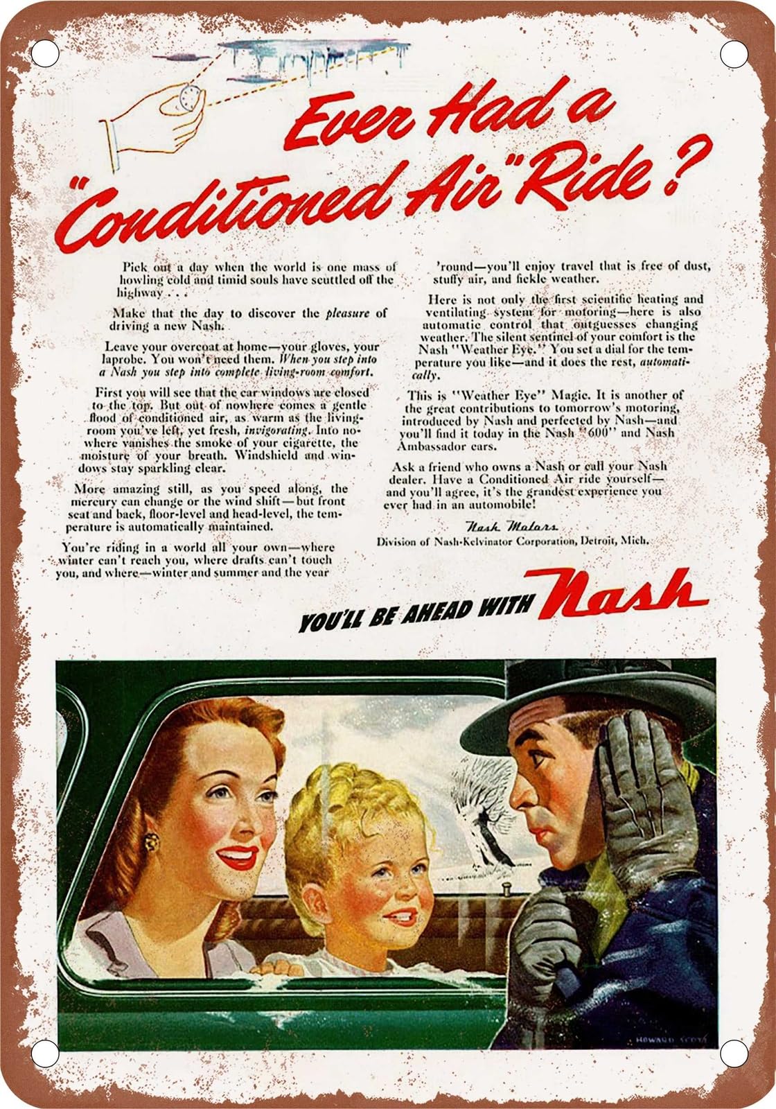 Miaomansenstore Metal Sign - 1946 Nash Vintage Ad 20 - Old Retro Rusty Look Home Decor