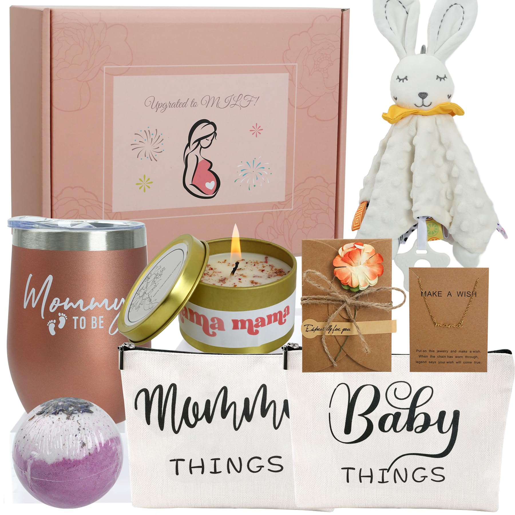 New Mom Gifts - New Mom Care Package After Baby, Pregnancy Gifts Basket for Expecting Mother, Mommy to Be, First Time Mommy Care Package After Birth Postpartum Essentials for Women Mama