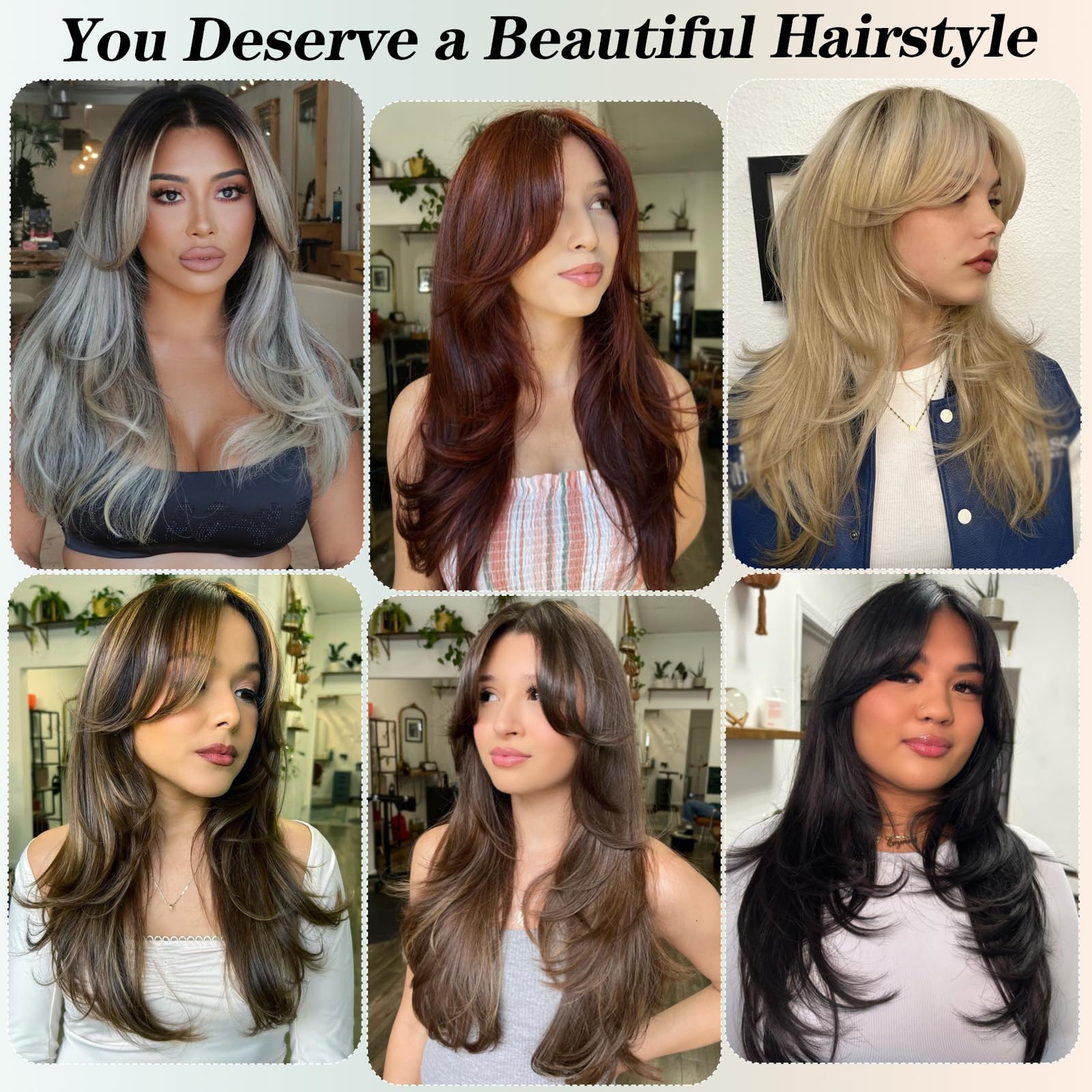 - Black Fashion Butterfly Haircut layered Wig Amazon.com : Aisaide Long Wavy Black Layered Wig with  main image 2