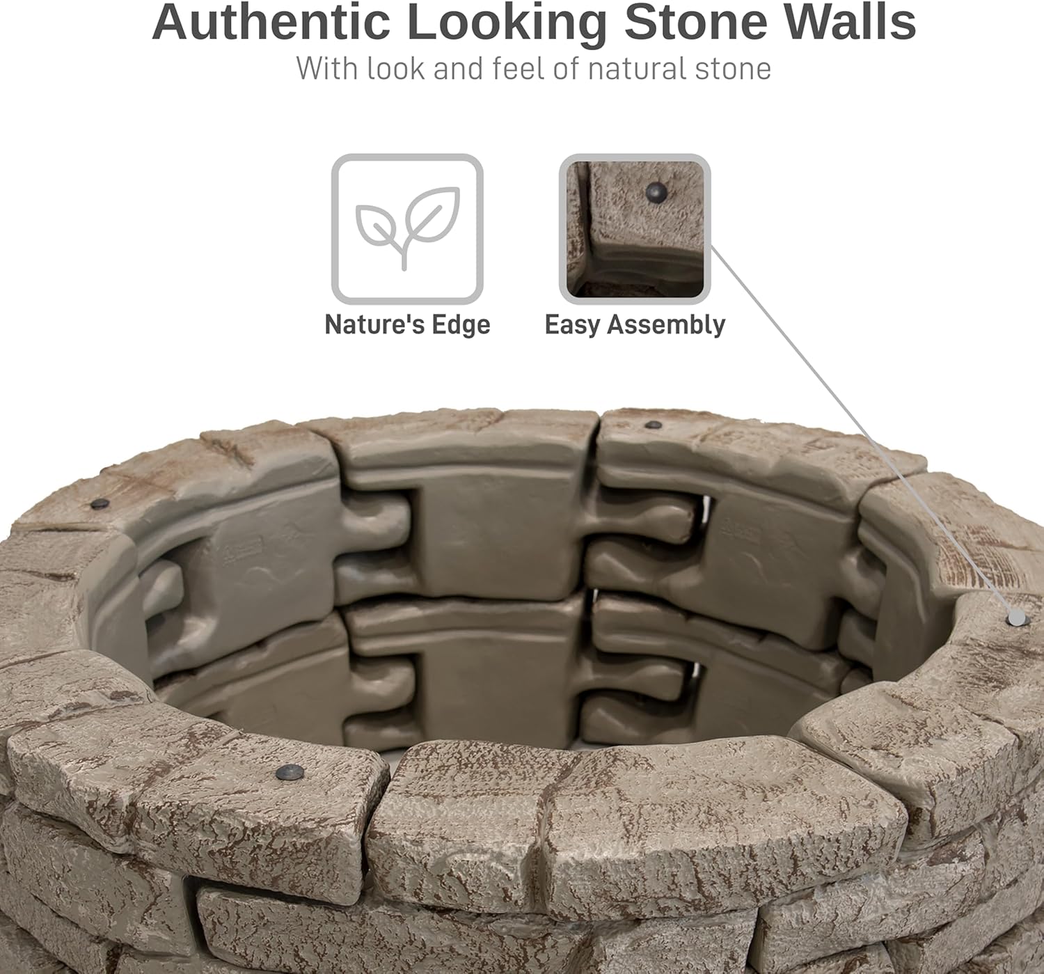 RTS Home Accents Rock Lock Interlocking Landscape Edging and Border System, Curved Section With Spikes, 2.5 Feet Long (Pack of 4)