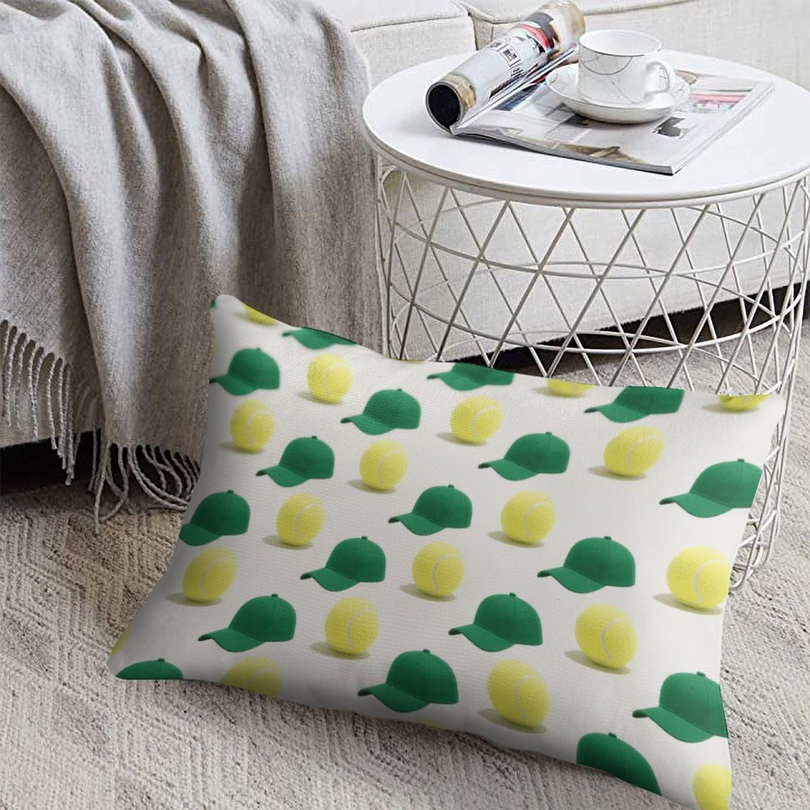 FodPand Decorative Throw Pillow Covers 8x12 Short Plush Tennis Body Pillowcase Cushion Cases with Invisible Zipper Rectangle Lumbar Pillow Shells for Sofa Couch Chair Bed Home Decor