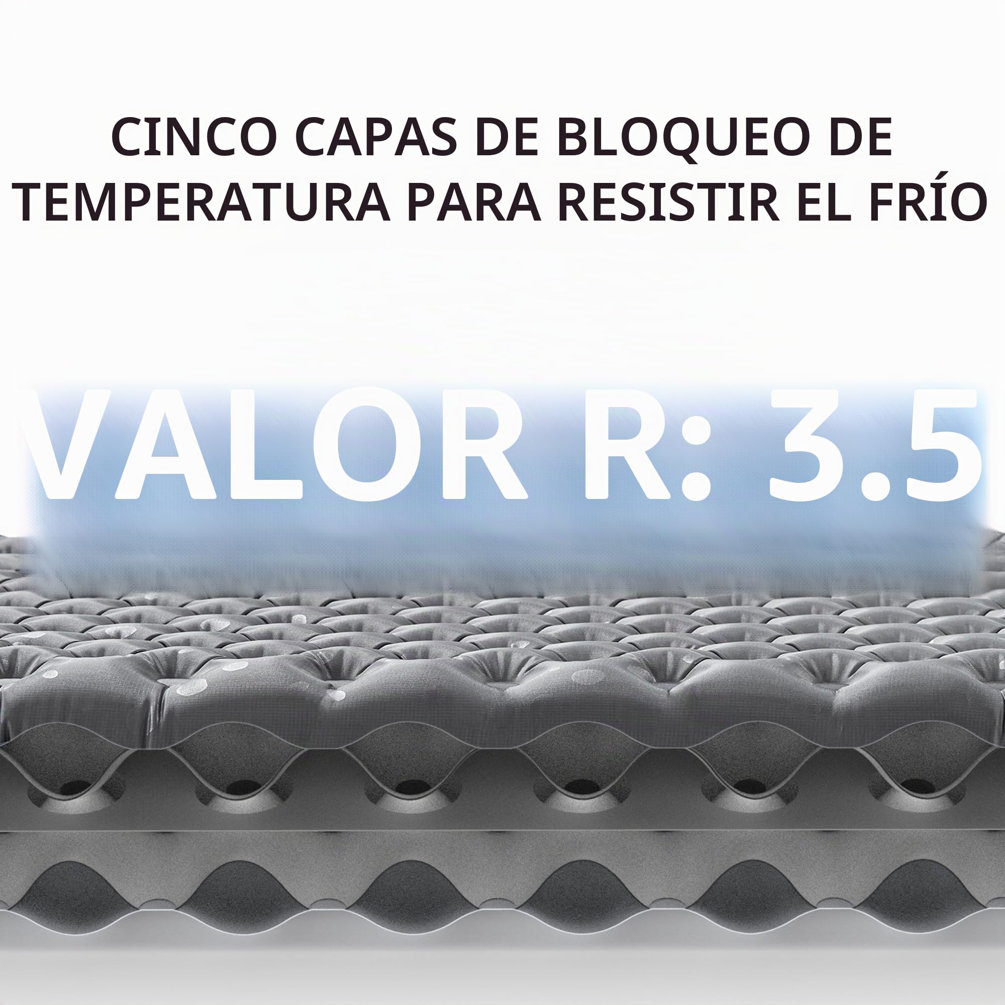 Naturehike Colchoneta para Dormir para Acampar con Valor R 3,5, colchoneta para Dormir autoinflable Ultraligera para Las 4 Estaciones, colchón de Aire Duradero con Bolsa Inflable L