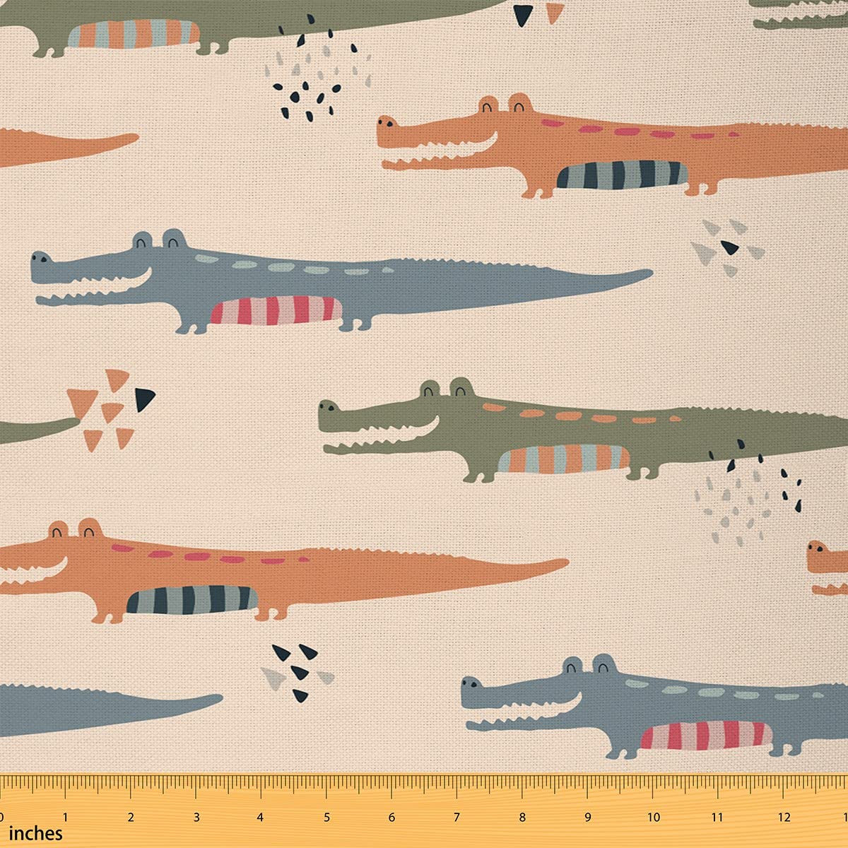 Richhome Boys Multi 9 Cartoon Crocodile Fabric By The Yard Cute Colorful Wild Animal Decorative Fabric For Kids Girls Natural Creature Jungle Style Fabric For Bed Outdoor Indoor Diy Projects 1 Yard