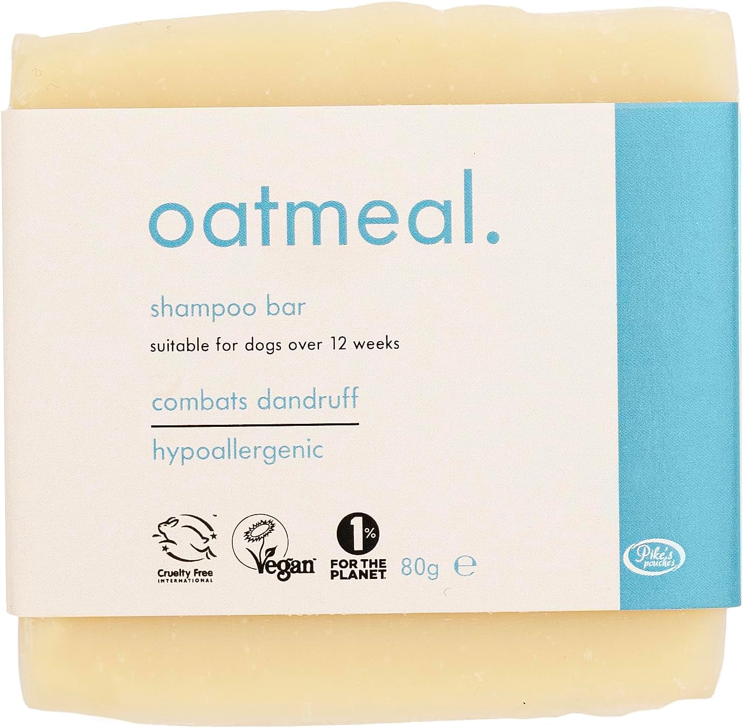 Oatmeal Dog Shampoo Soap Bar for Allergies, Itchy Skin & Dandruff 80g