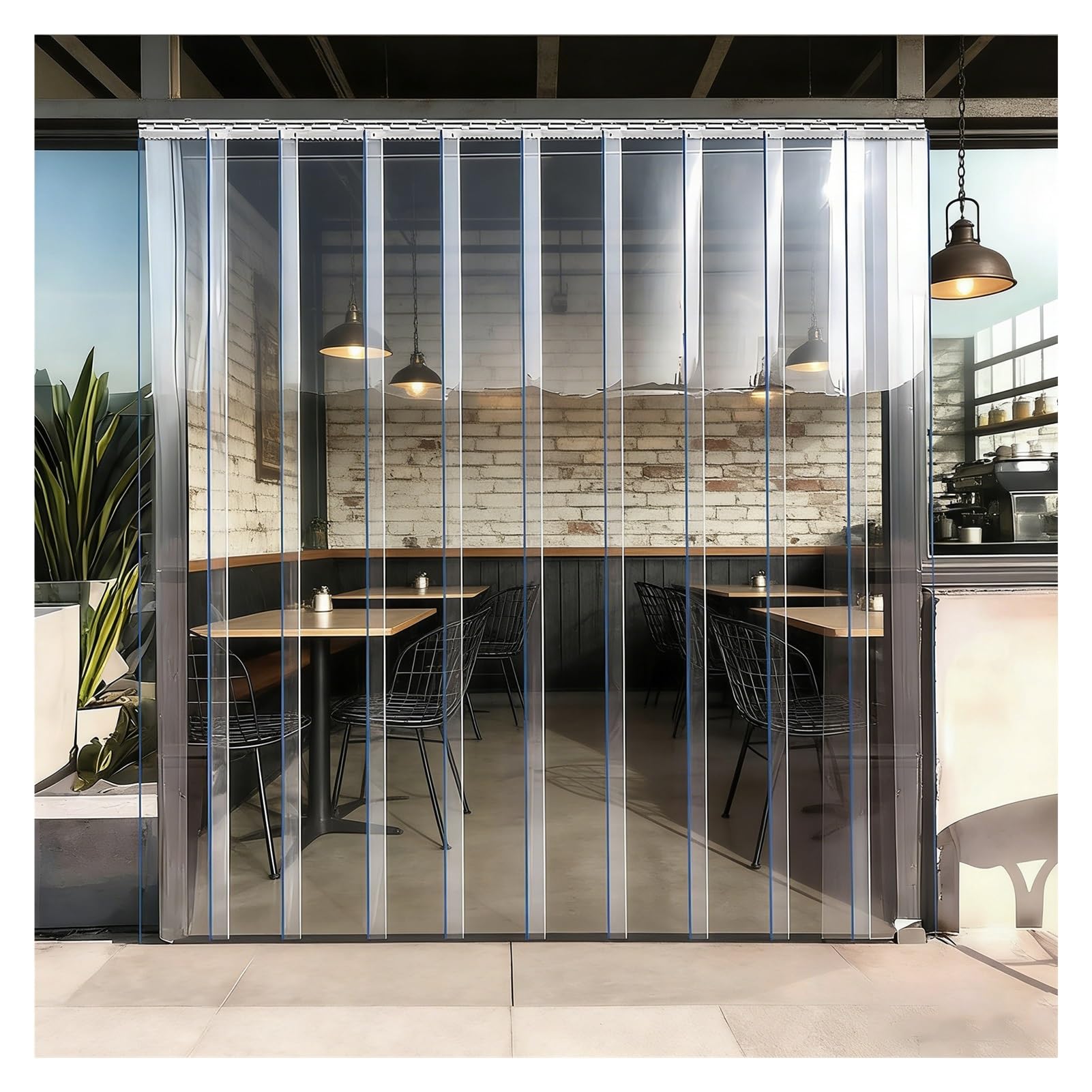 Rideau à Lanières PVC Lisse et Souple Lot Plastique Portes Rideaux Lamelles Porte D'entrée Salon(75x240cm/29.53x94.49in)