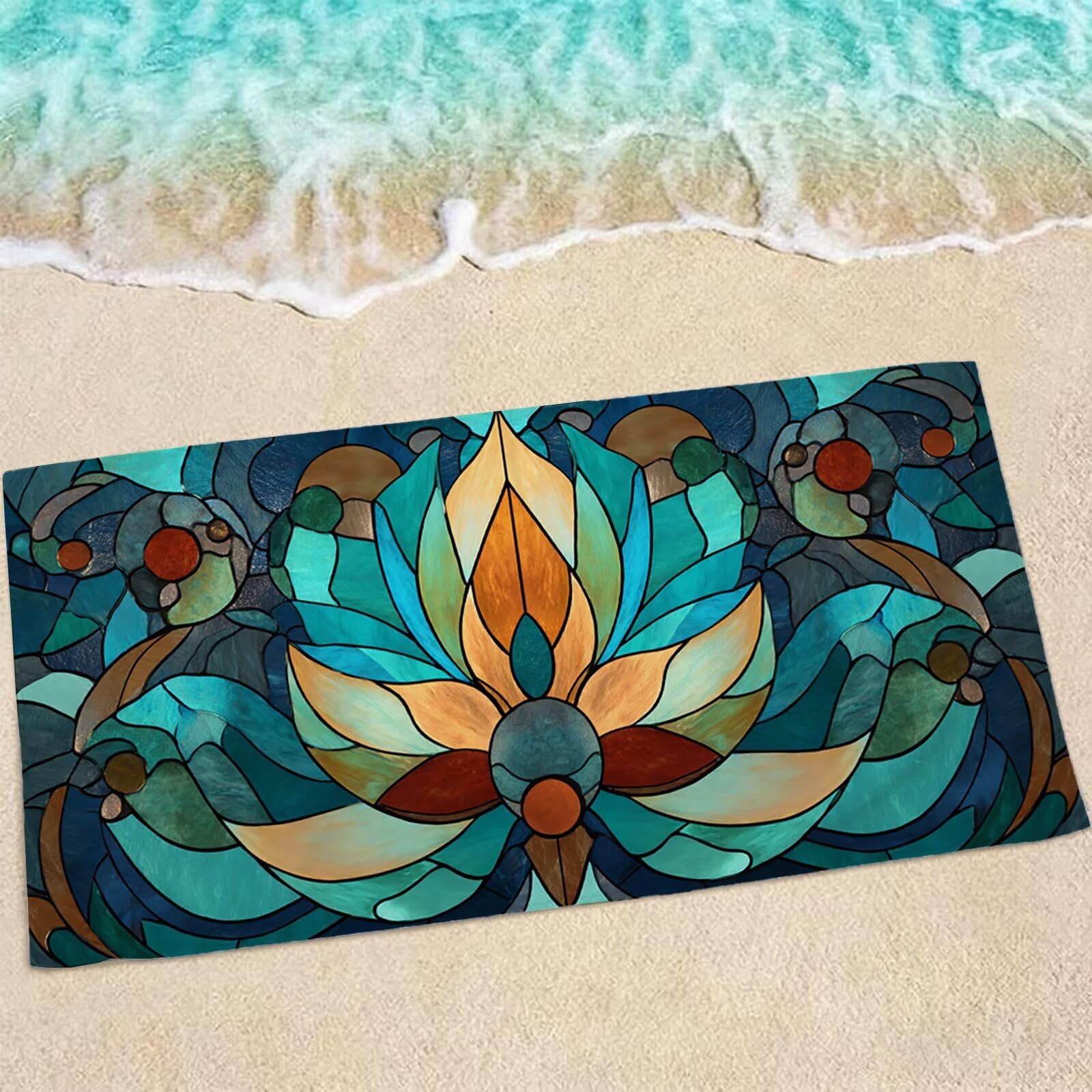 Serviette de plage microfibre anti-sable et séchage rapide grand format