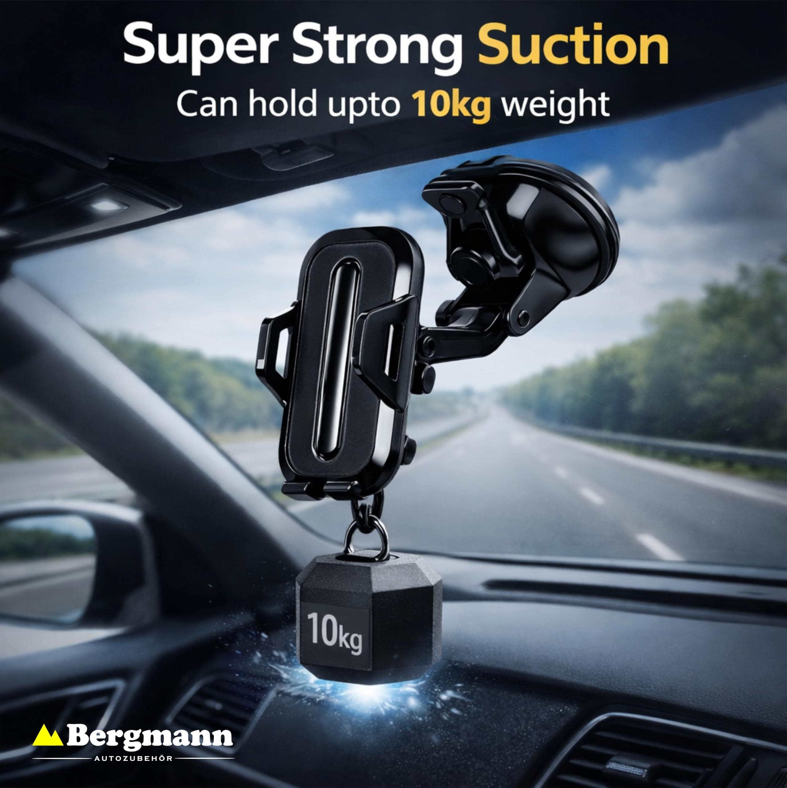 Bergmann SuperGrip Mobile Holder for Car Windshield & Dashboard 2
