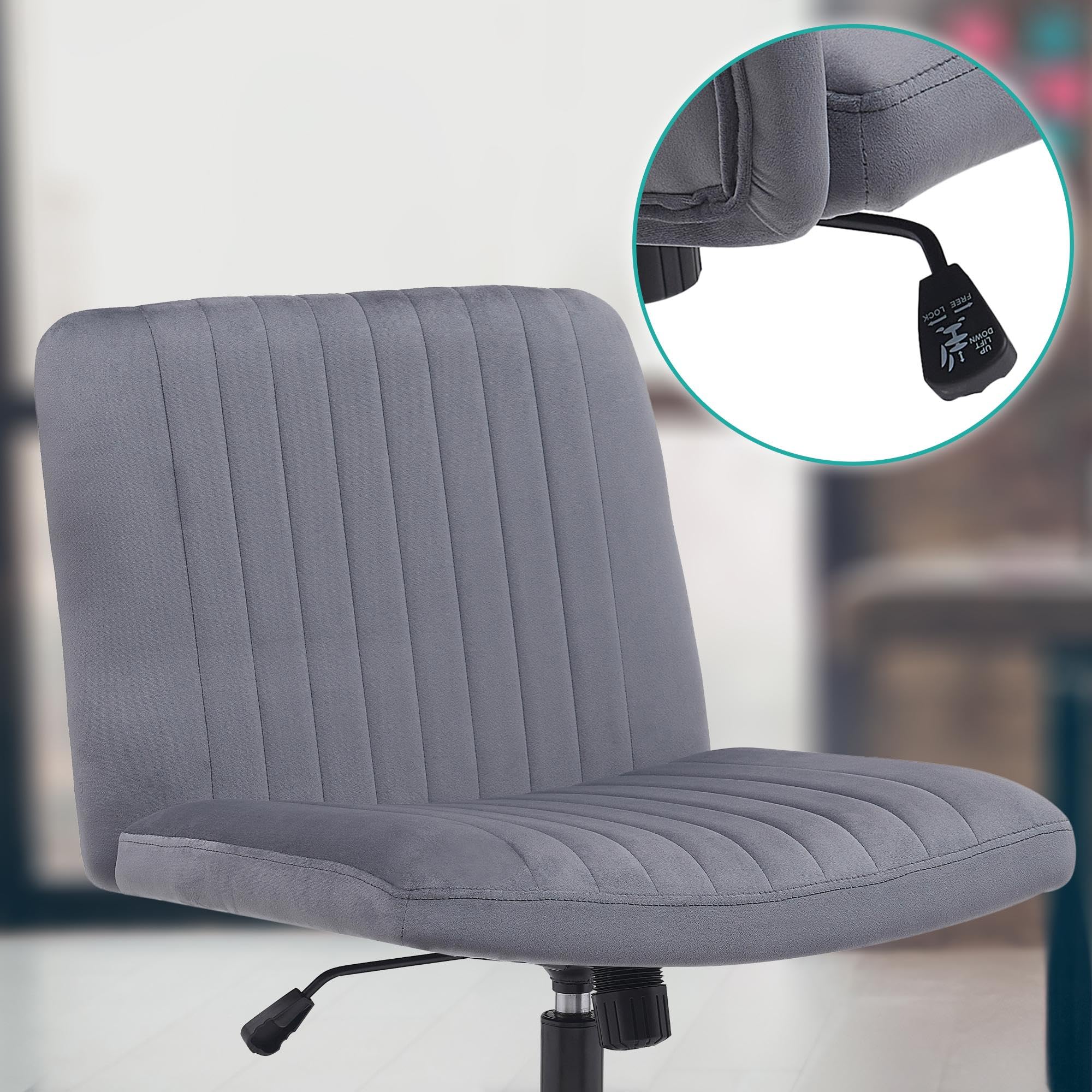 CLP Chaise de Bureau Kingman I Chaise pivotante avec Dossier I Chaise de Bureau rembourrée, réglable en Hauteur et pivotante, Couleur:Gris foncé, Matériel:Velours
