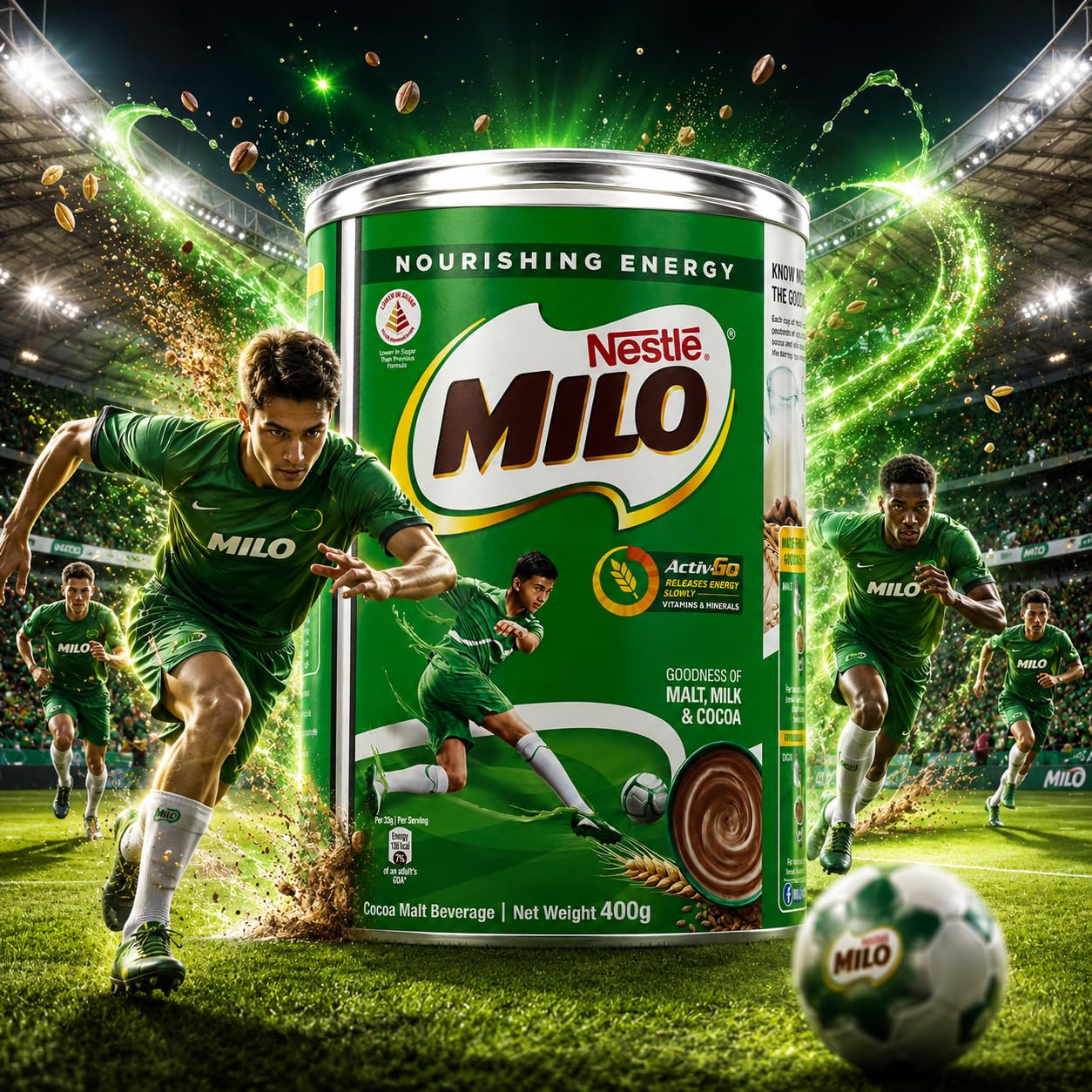 Milo Bebida Instantánea de Chocolate (África) Paquete de 1 x 400 Gr 400 g