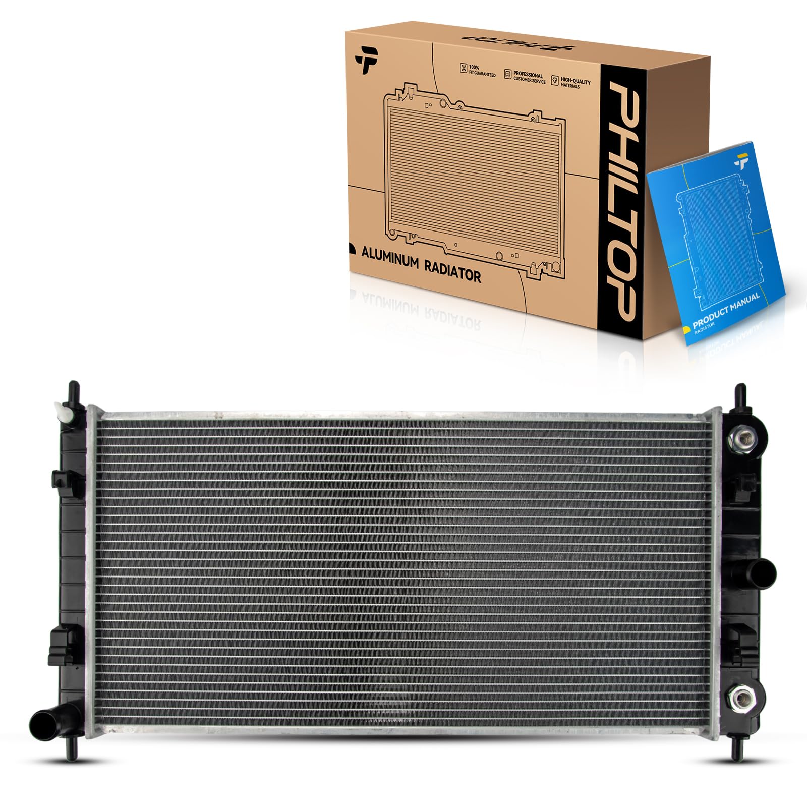 PHILTOP Radiator Compatible with 2011-2012 Malibu, 2008-2010 Malibu 2.4L, 2006-2010 G6 2.4L, 2008-2010 Malibu 3.6L, 2009 Aura, 2007-2008 Aura 3.6L, 2007-2008 Aura 2.4L, 2007-2009 G6 3.6L CU2864