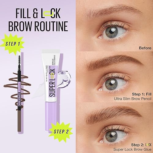 Miniatura 5 de Maybelline Express Brow Maquillaje de cejas ultra delgado, lápiz de cejas con punta de precisión y carrete para cejas definidas, color gris pardo, 1