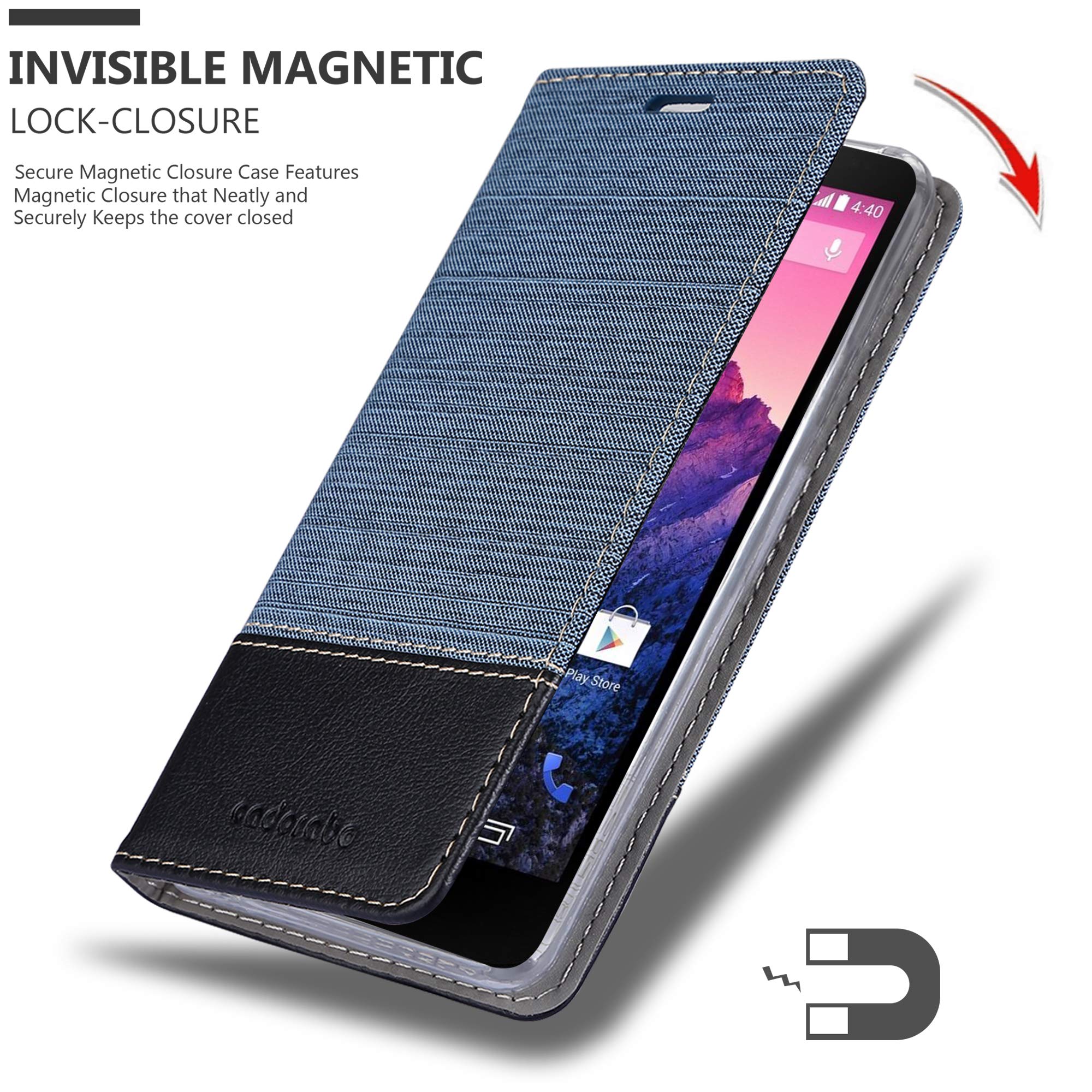 Cadorabo Hülle Für LG Google Nexus 5 – Lederlook Flip-Cover Mit Magnet, Standfunktion & Kartenfach
