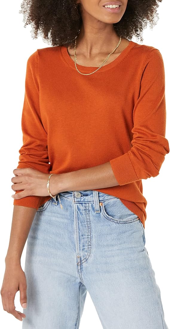 Amazon Essentials Women's Lightweight Crewneck Sweater : Amazon.co.uk: Clothing