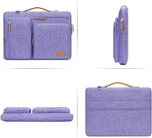 Vista 40 de MOSISO - Bolso de hombro protector 360 para laptop, bolsa para computadora de 15-15.6 pulgadas, bolsa tipo mensajero con apertura lateral, 4 Azul