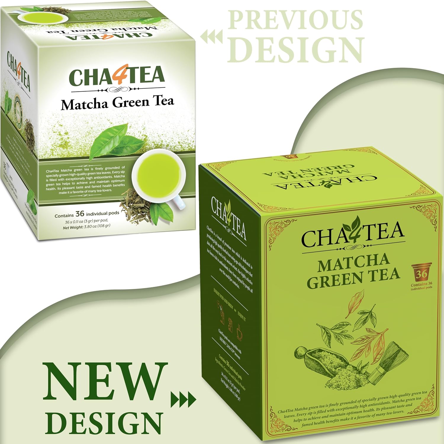 Cha4TEA 36-Count Matcha Green Tea for Keurig