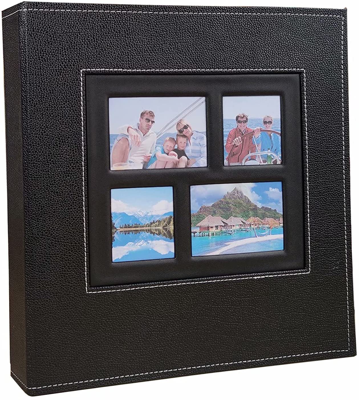 Álbum de Foto de Cuero Tiene 4x6 600 Fotos por página, Gran Capacidad, álbum de Fotos for Aniversario, Familia, Boda, bebé, Vacaciones, álbum de Fotos (Color : Black, Size : 6 Inches)
