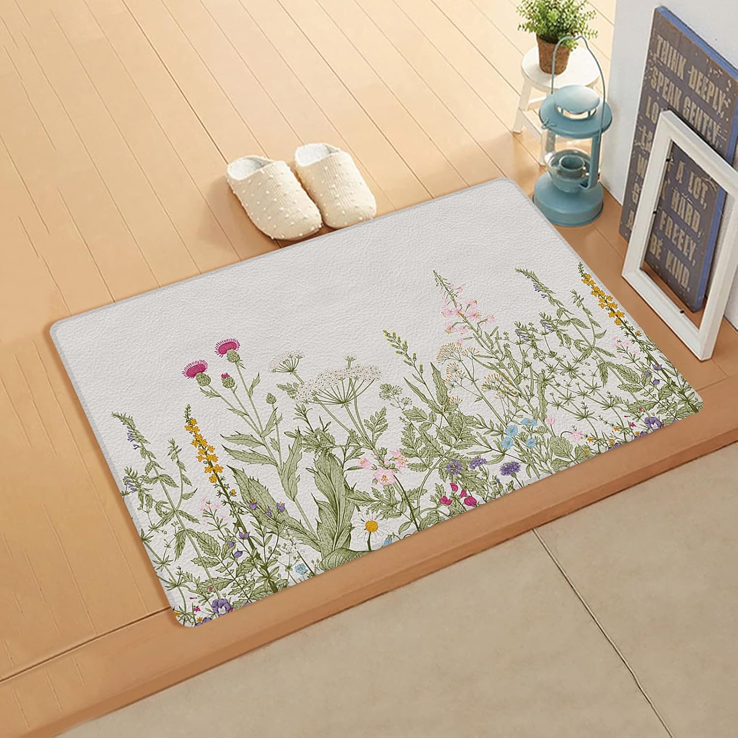 Vintage Grey Sunshine Butterflies Spring Floral Watercolor