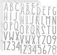 Vista 1 de Calcomanías de letras del alfabeto con purpurina, 360 piezas, 10 hojas de letras autoadhesivas (plateado, 2 pulgadas)