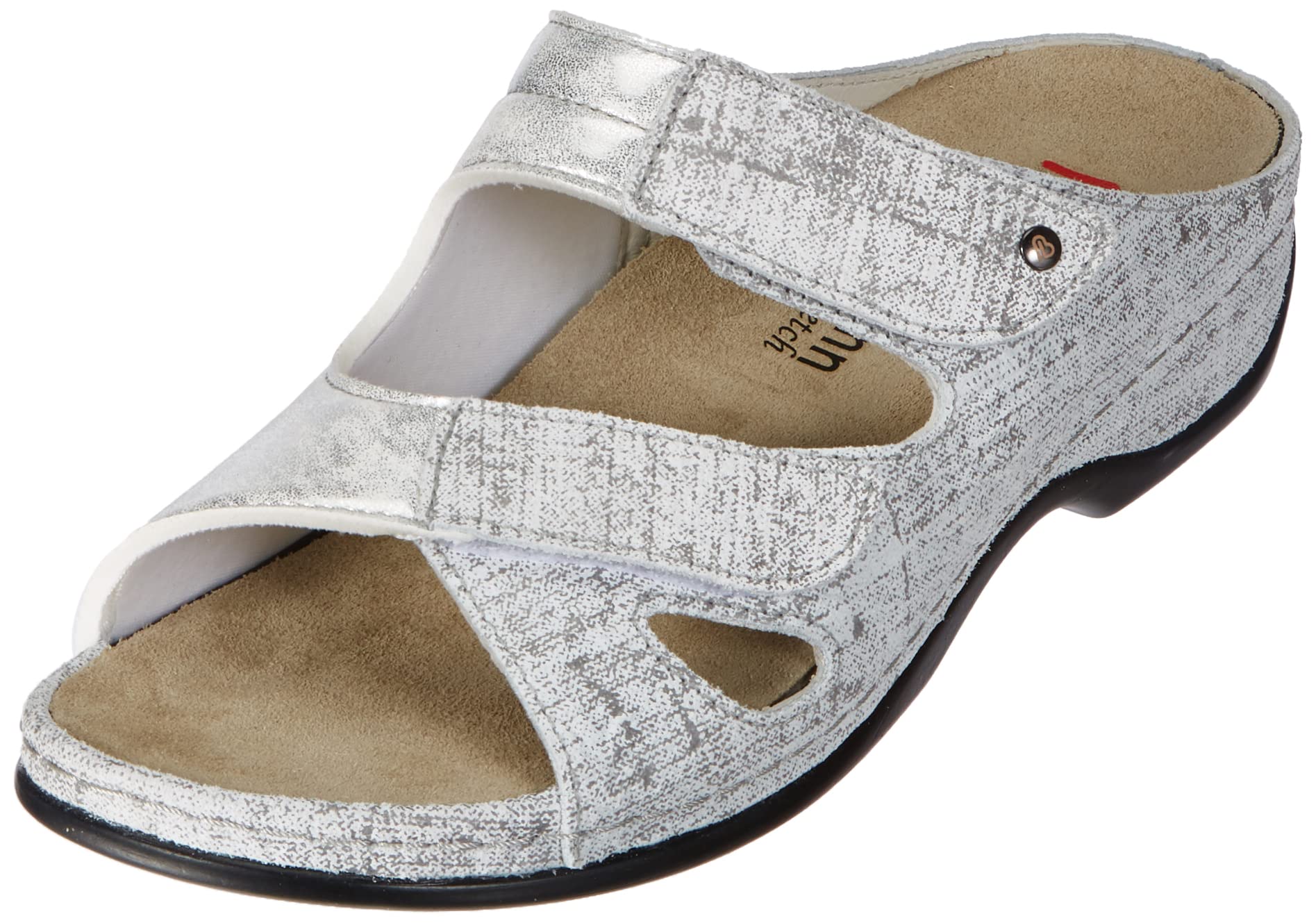 Berkemann Women's Janna Mule, Washed Gray Linen, 8 UK