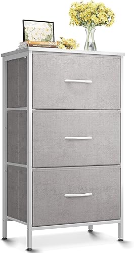 AODK Cómoda para dormitorio, mesita de noche, cómoda, cómoda, mesa auxiliar para sala de estar, armario con 3 cajones de almacenamiento, organizador