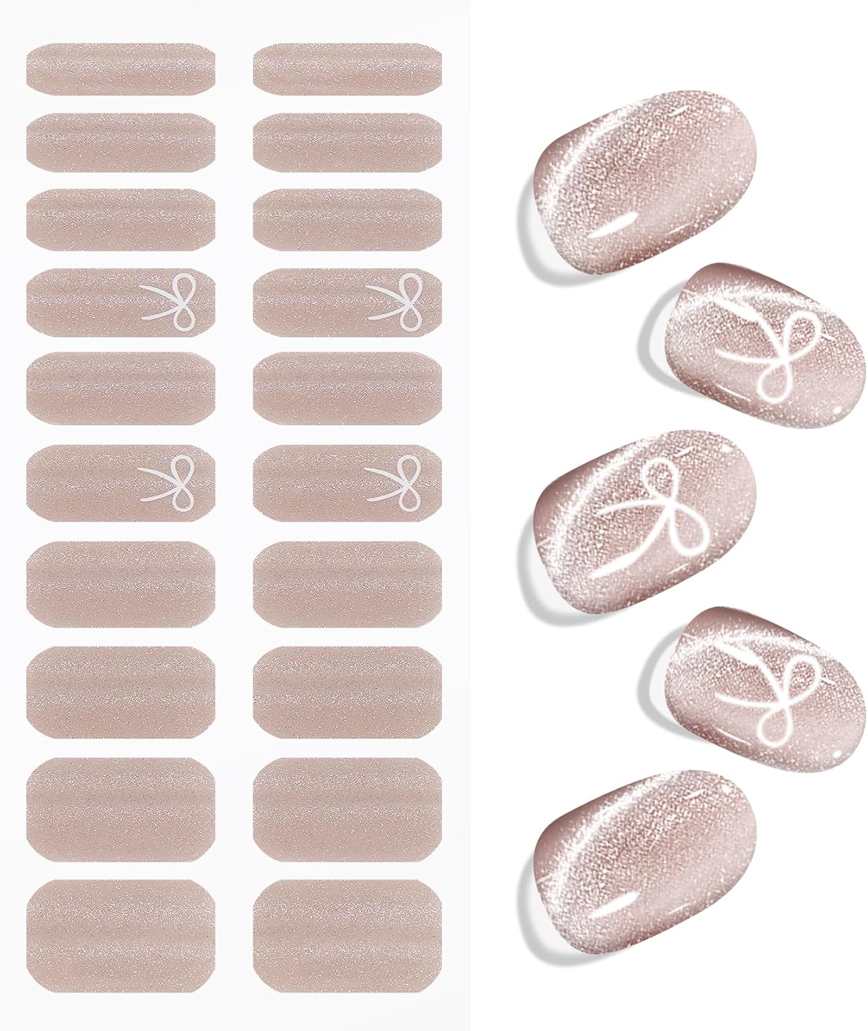 JMEOWIO Boog Kattenogen Nagelfolie UV Gel Nail Art Sticker Nagelsticker Selbstklebend Nagel Decoratie