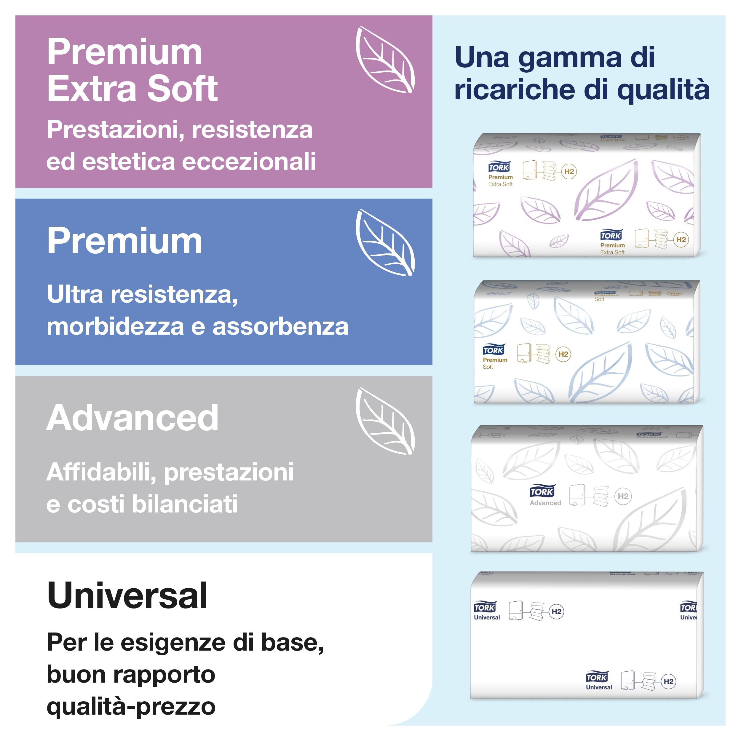 Tork 552200 Xpress Dispenser da banco/tavolo per asciugamani intercalati, bianco, Elevation Design, compatibile con sistema H2