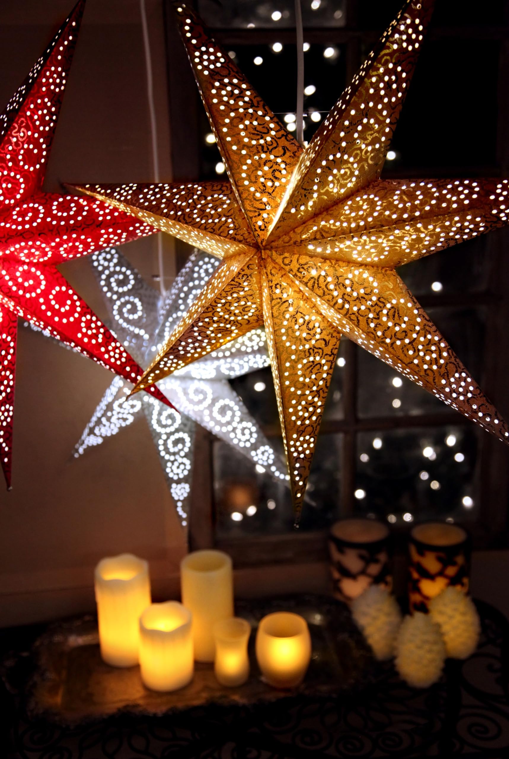 Star Antique Papierstern, Papier, Gold