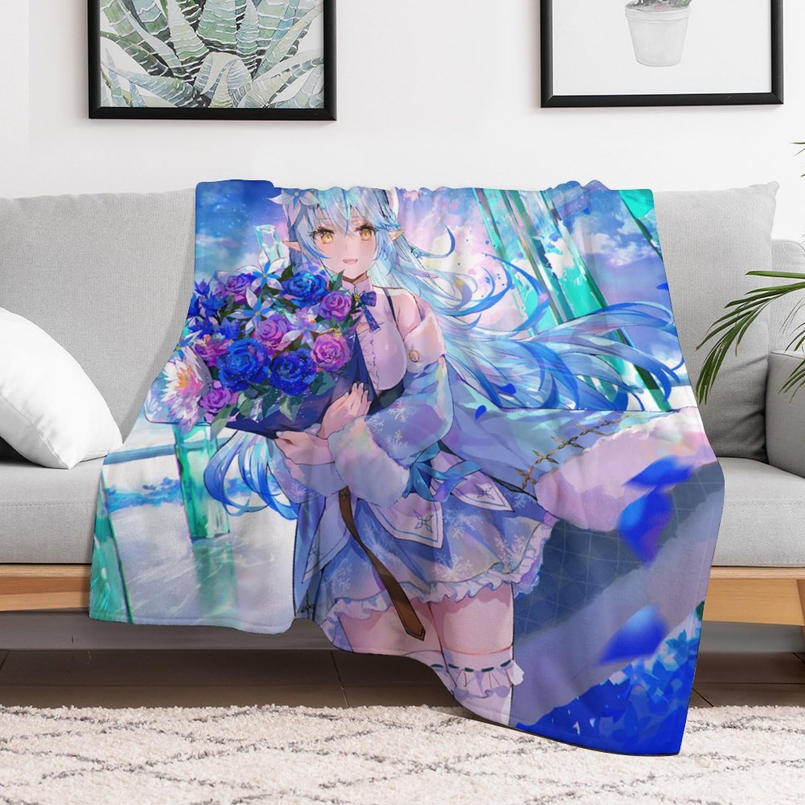 Amazon｜ホロライブ Hololive 毛布 ブランケット ロングシャギー