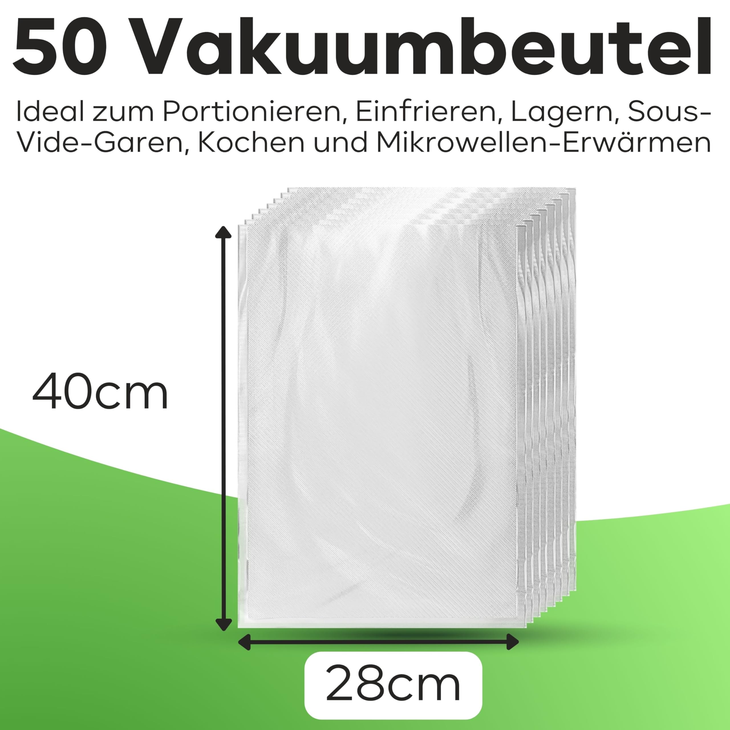 Proficook Lot De 50 Sachets Sous Vide 28 X 40 Cm VK1015 - Emballage Alimentaire Parfait Pour Conservation Longue Durée
