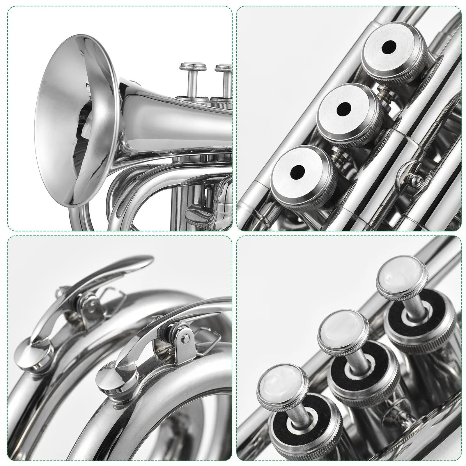 początkujących trąbka Bb Trumpet Mini Pocket Trumpet Torba Do Przenoszenia Rękawiczki Tkanina Róg Instrument Dęty Z Akcesoriami Trąbki