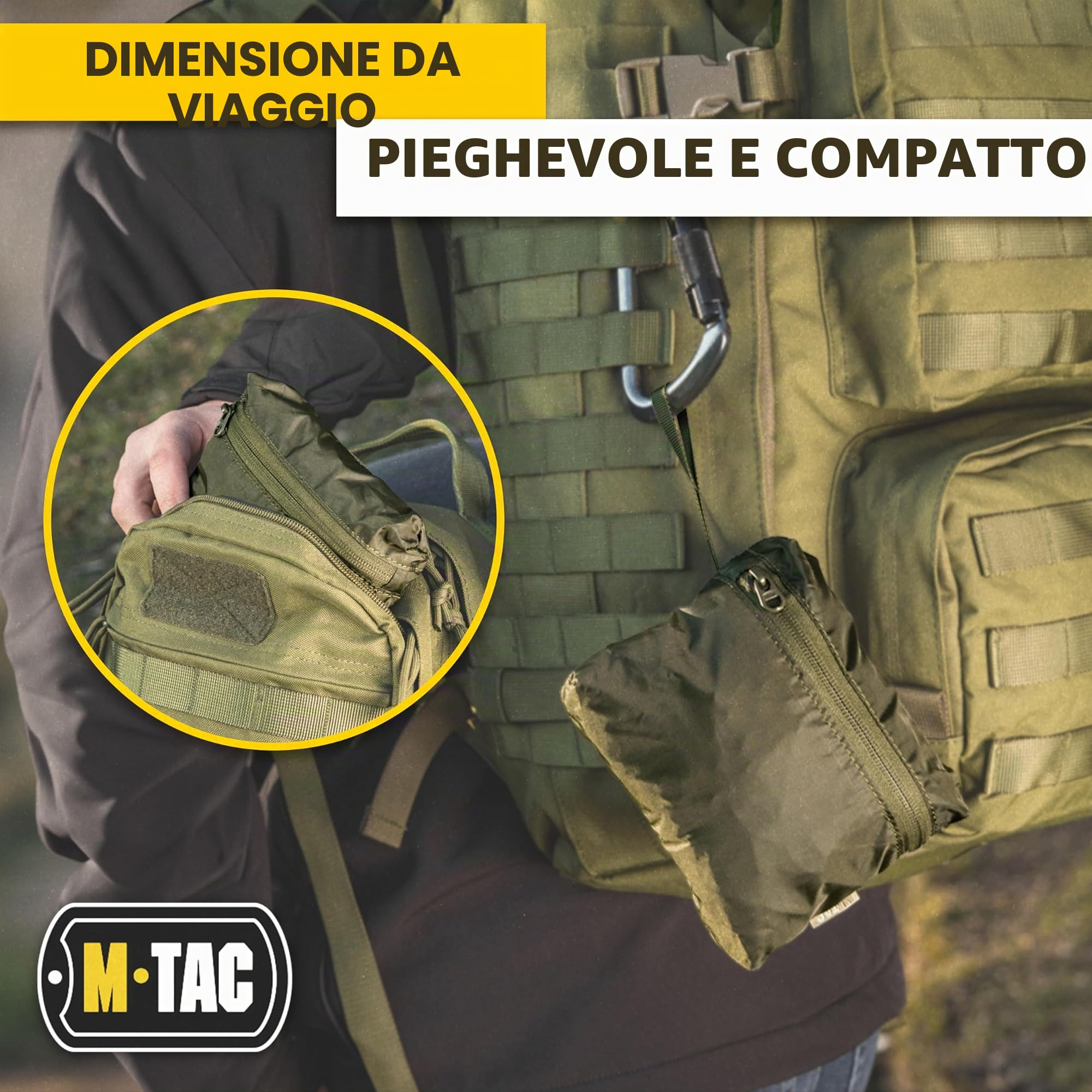 m-tac Copertura Antipioggia Impermeabile per Escursionismo, Campeggio, Viaggi