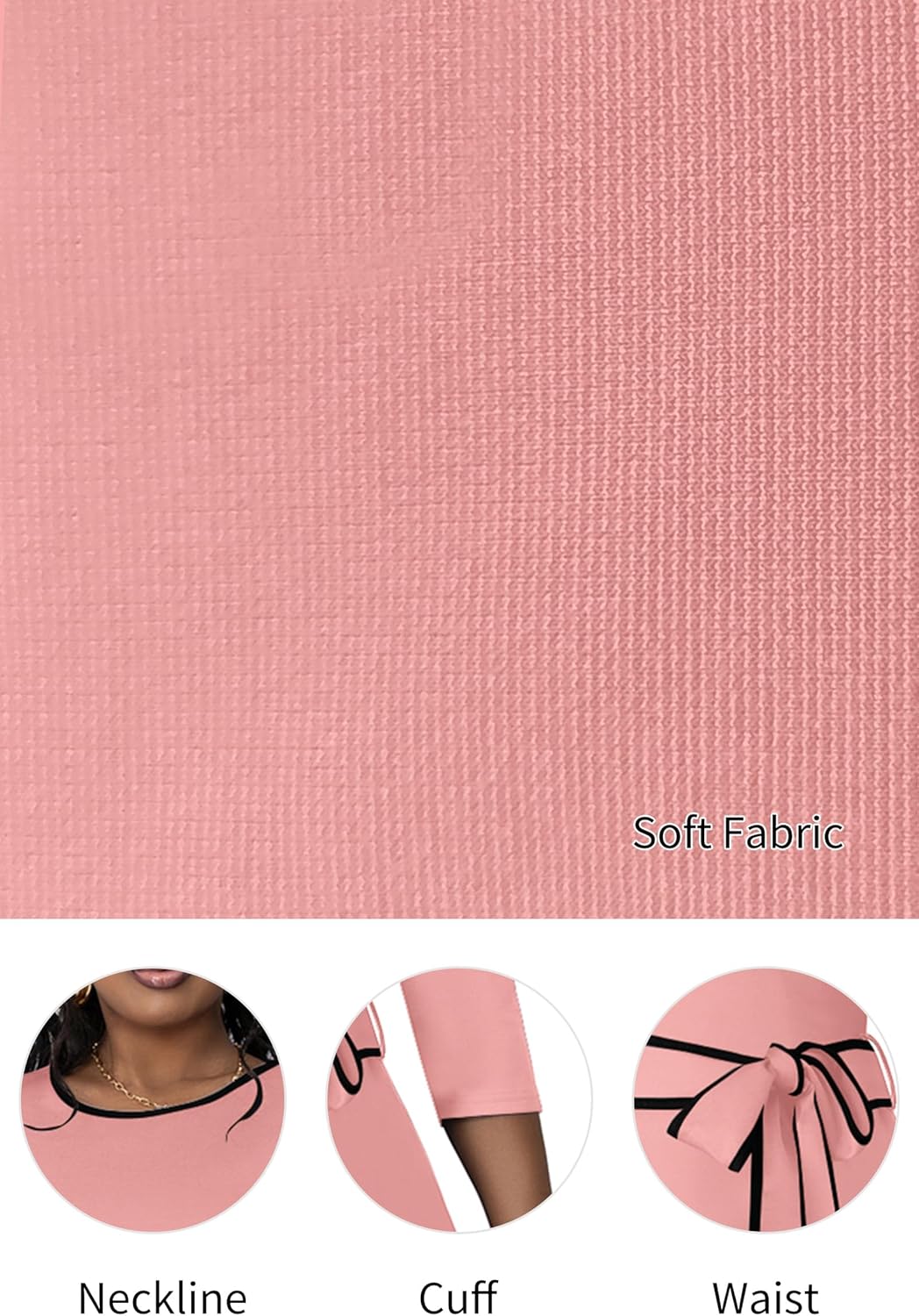 FANDEE Plus Size Women's Church Dresses Vintage Bodycon Elegant 3/4 Sleeve Pencil Dress - Image 7