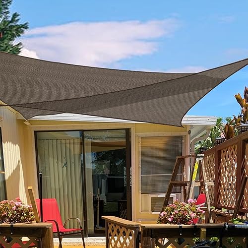 Sunlax - Toldo triangular tipo vela para exteriores, marquesina para sombra de polietileno de alta densidad de 5.45 onzasyarda cuadrada, protección