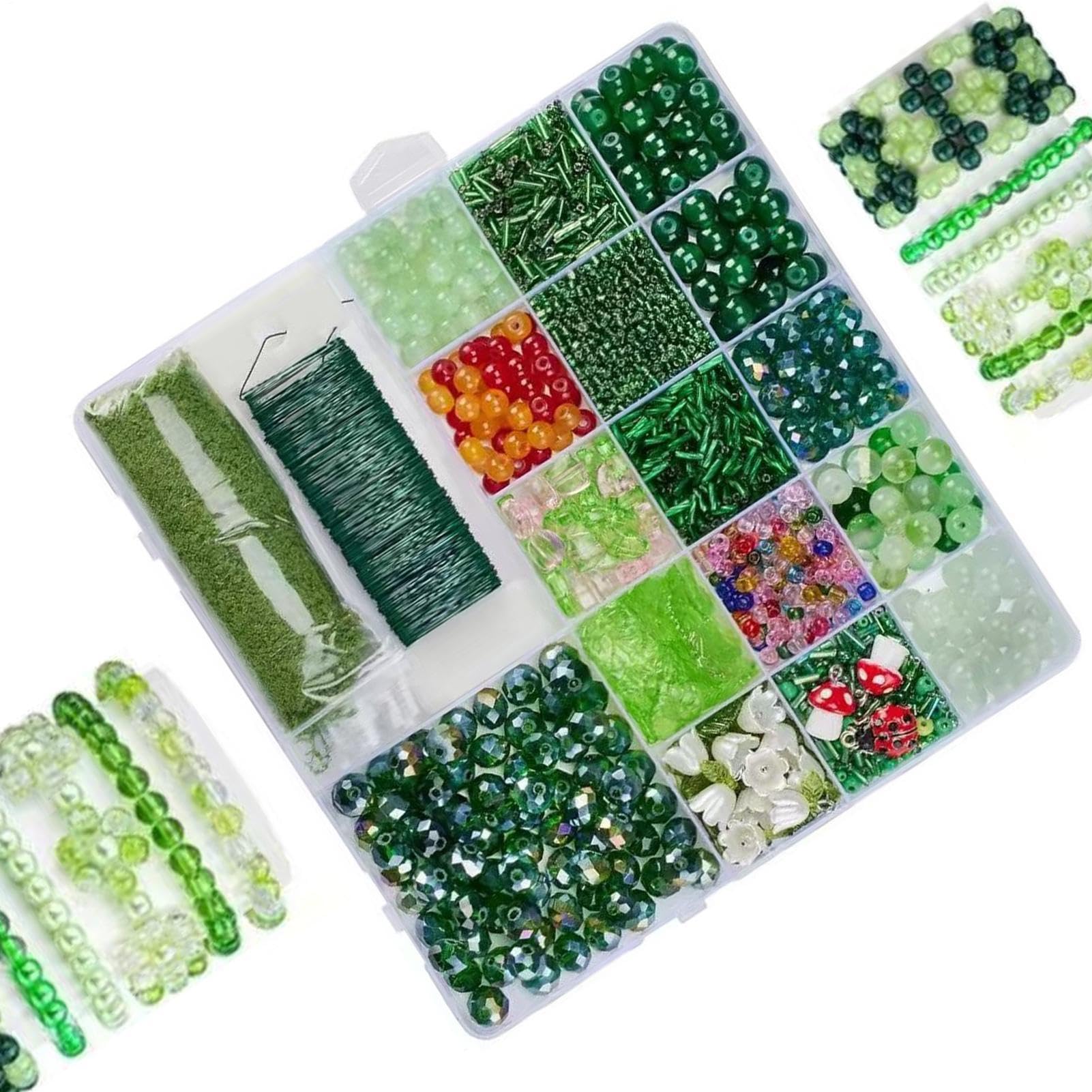 Kit de plantas con cuentas iridiscentes de 0.4" para crear adornos navideños mágicos en casa